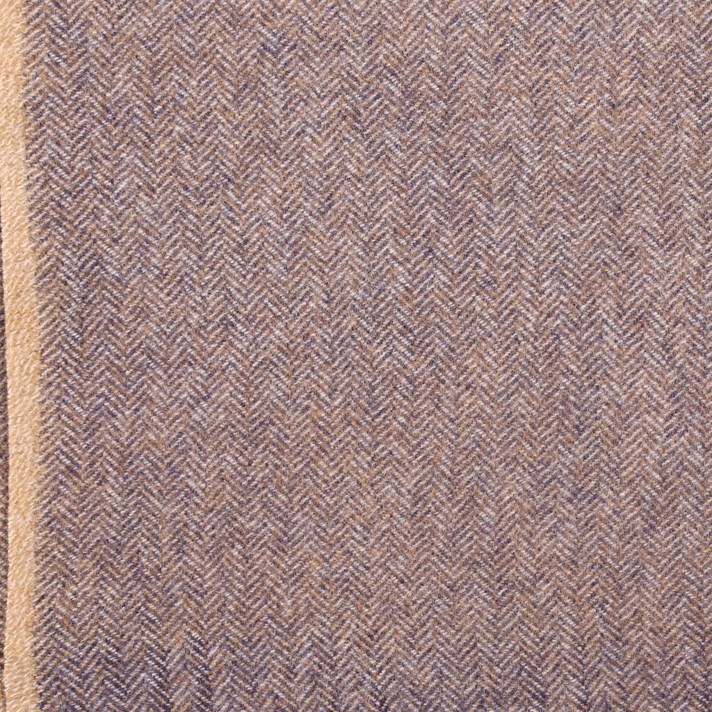 Brand New English Mocha Brown Marl Luxury Woven Cashmere Blanket