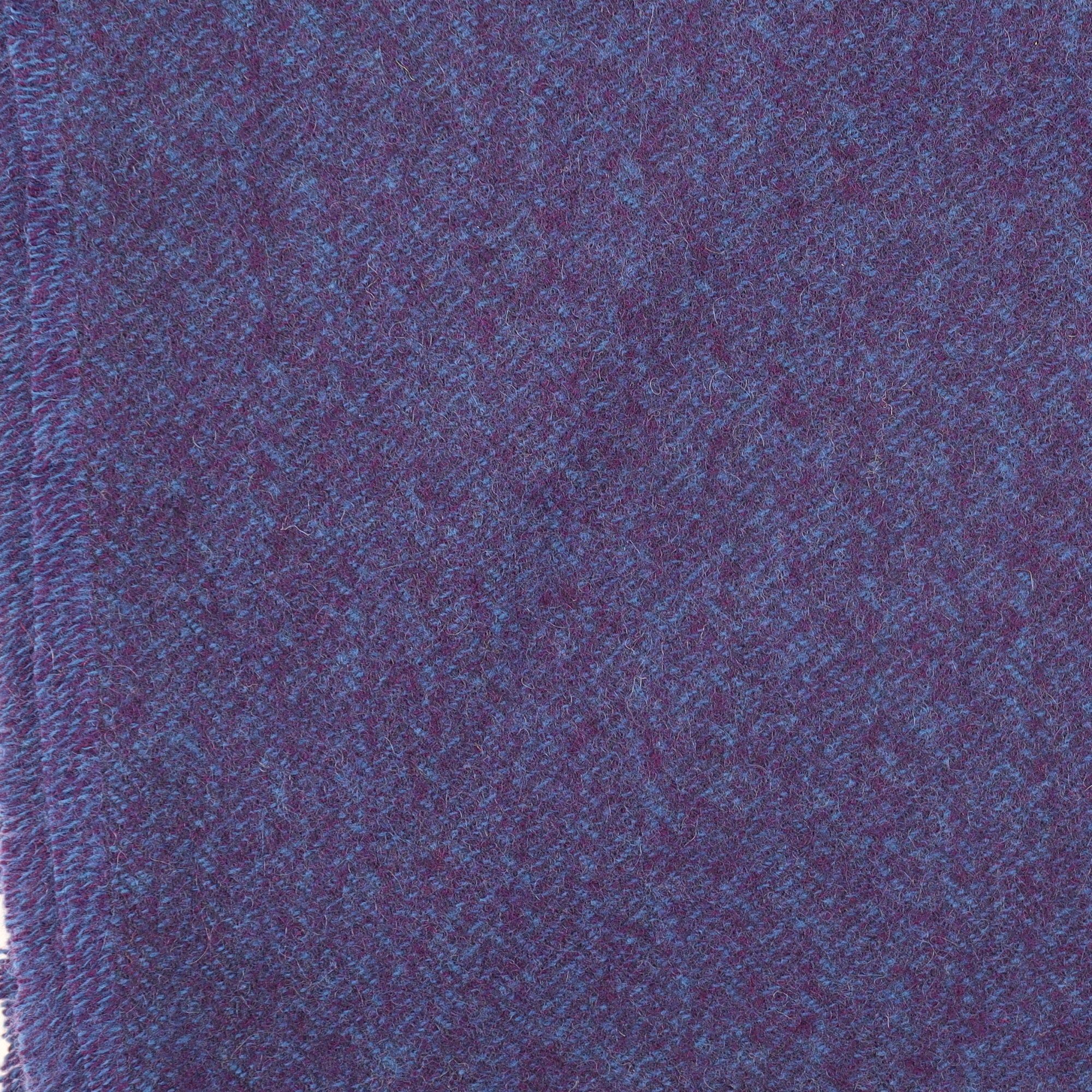 Brand New English Deep Purple and Blue Marl Luxury Woven Cashmere Blanket