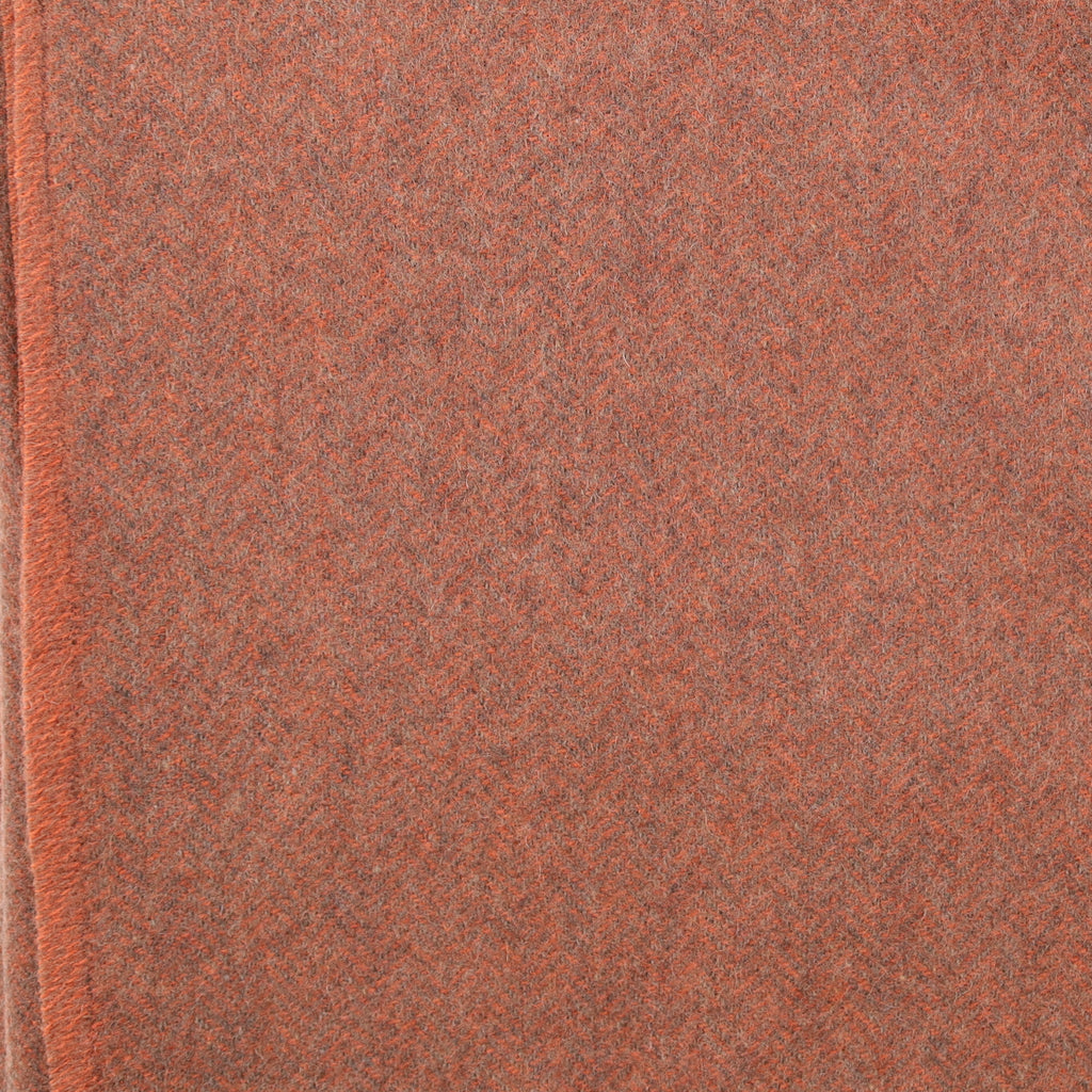 Brand New English Paprika and Mushroom Marl Luxury Woven Cashmere Blanket