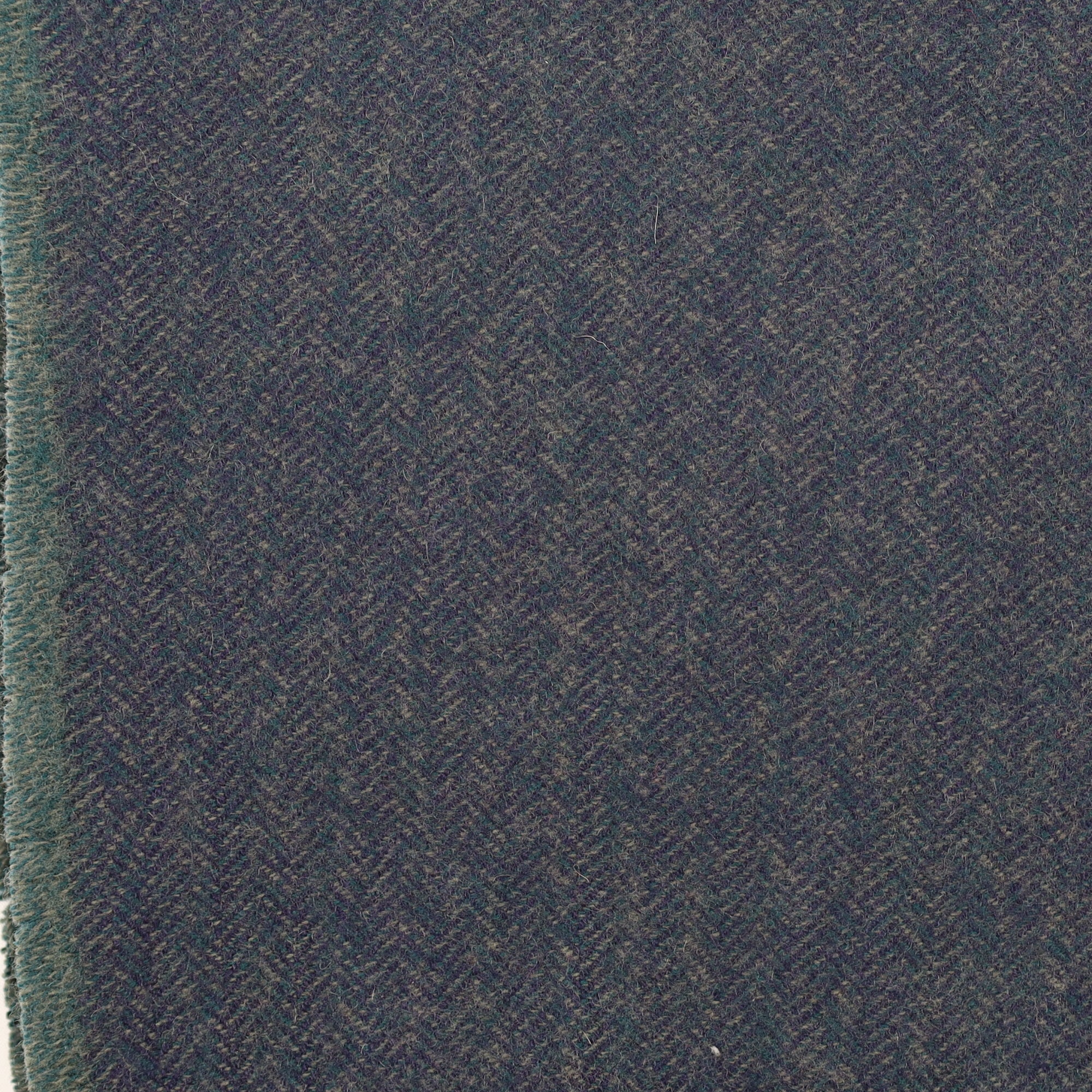 Brand New English Forest Green and Navy Marl Luxury Woven Cashmere Blanket
