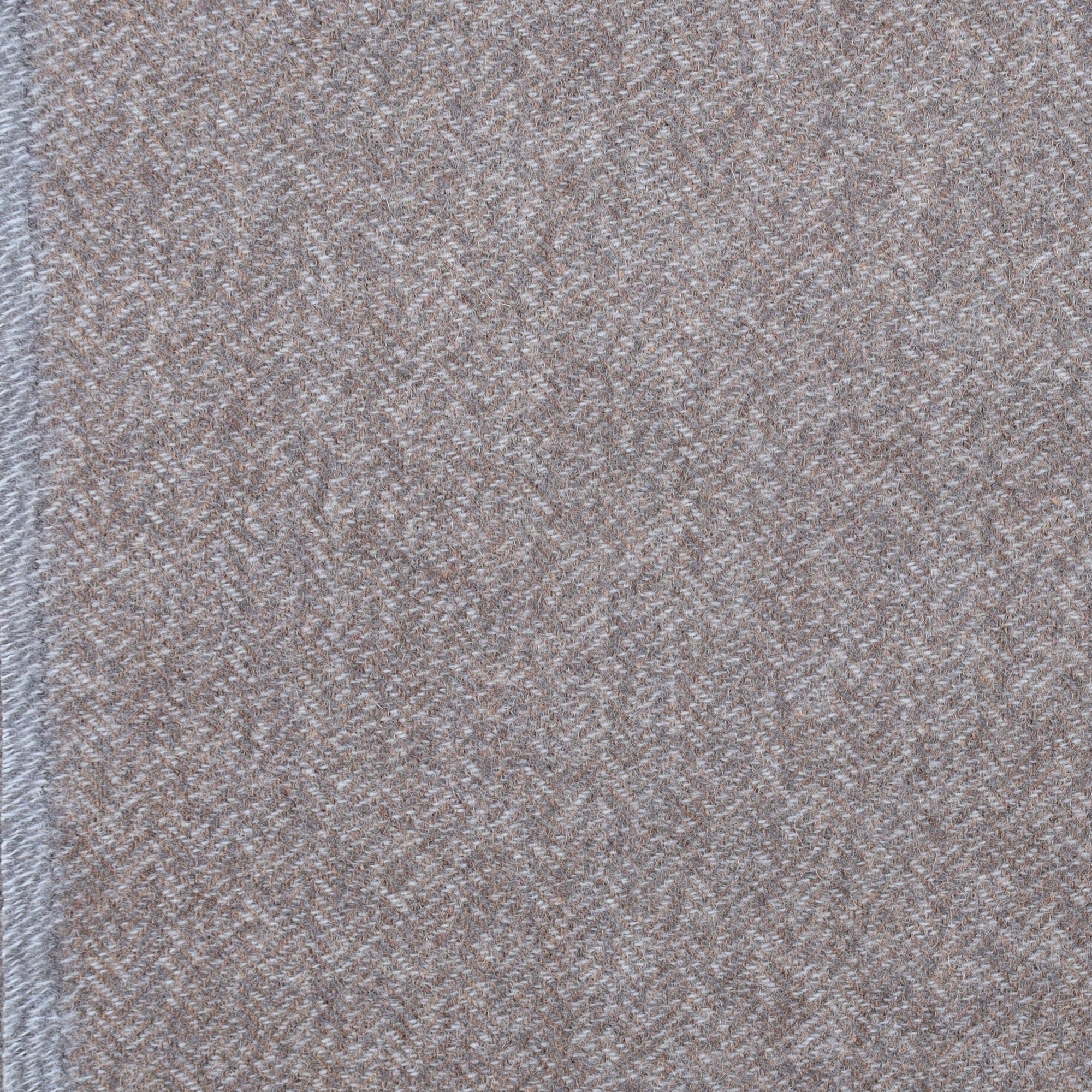 Brand New English Stone Blue and Mushroom Marl Luxury Woven Cashmere Blanket