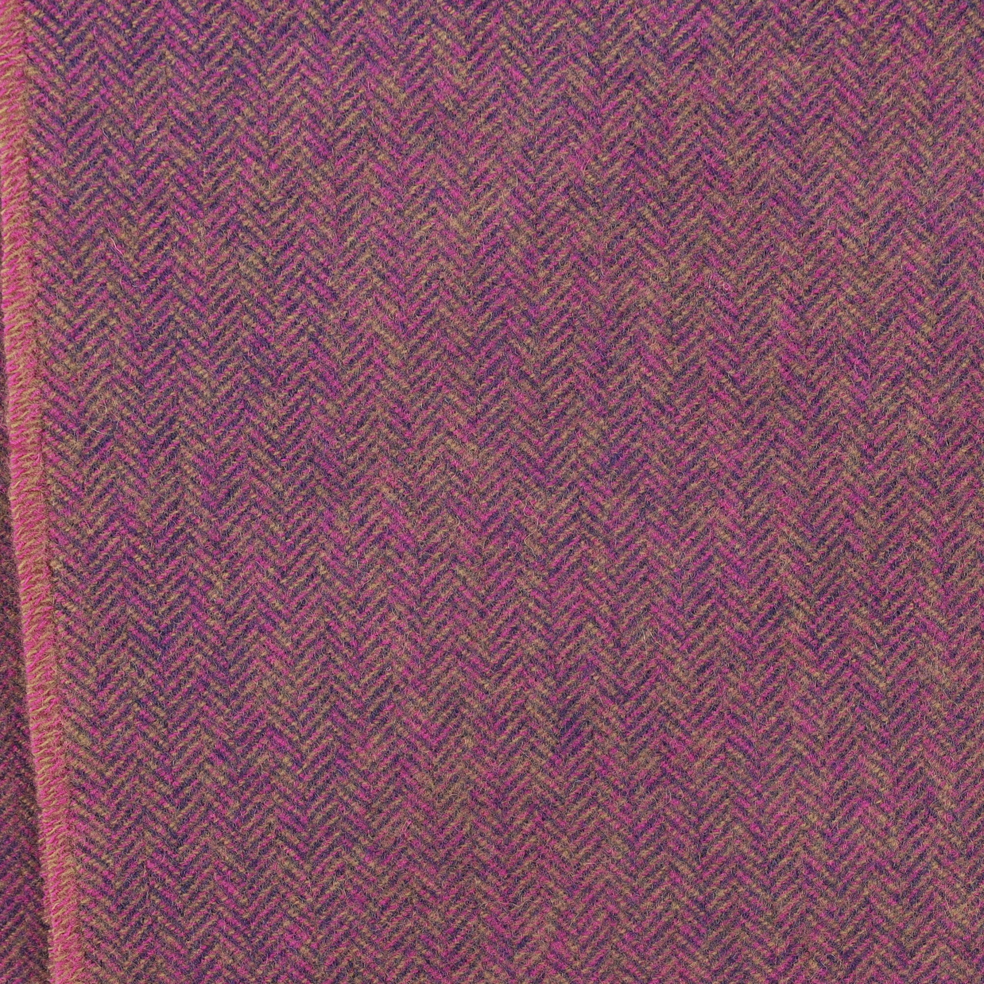 Brand New English Plum and Navy Marl Luxury Woven Cashmere Blanket