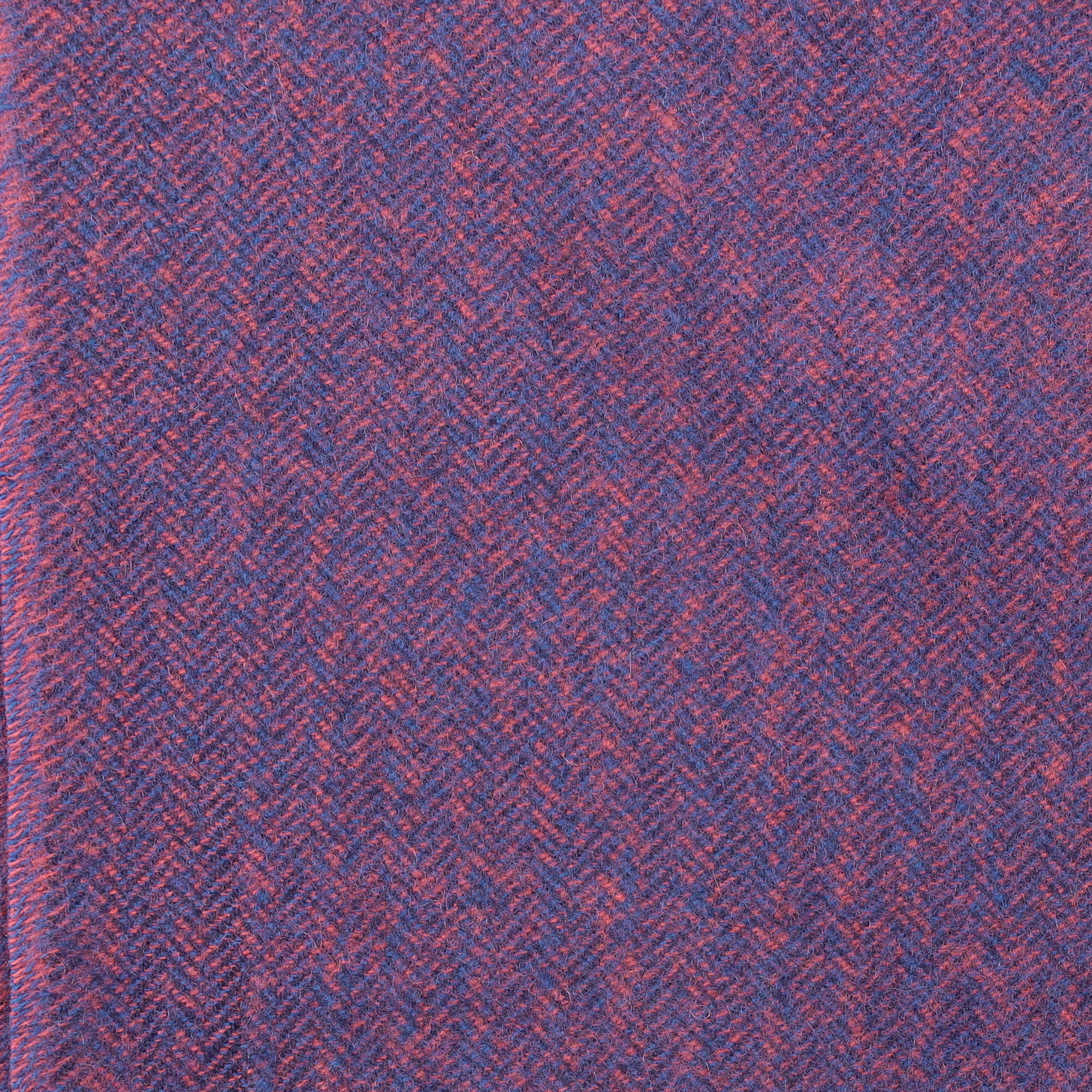 Brand New English Rose Pink and Navy Marl Luxury Woven Cashmere Blanket