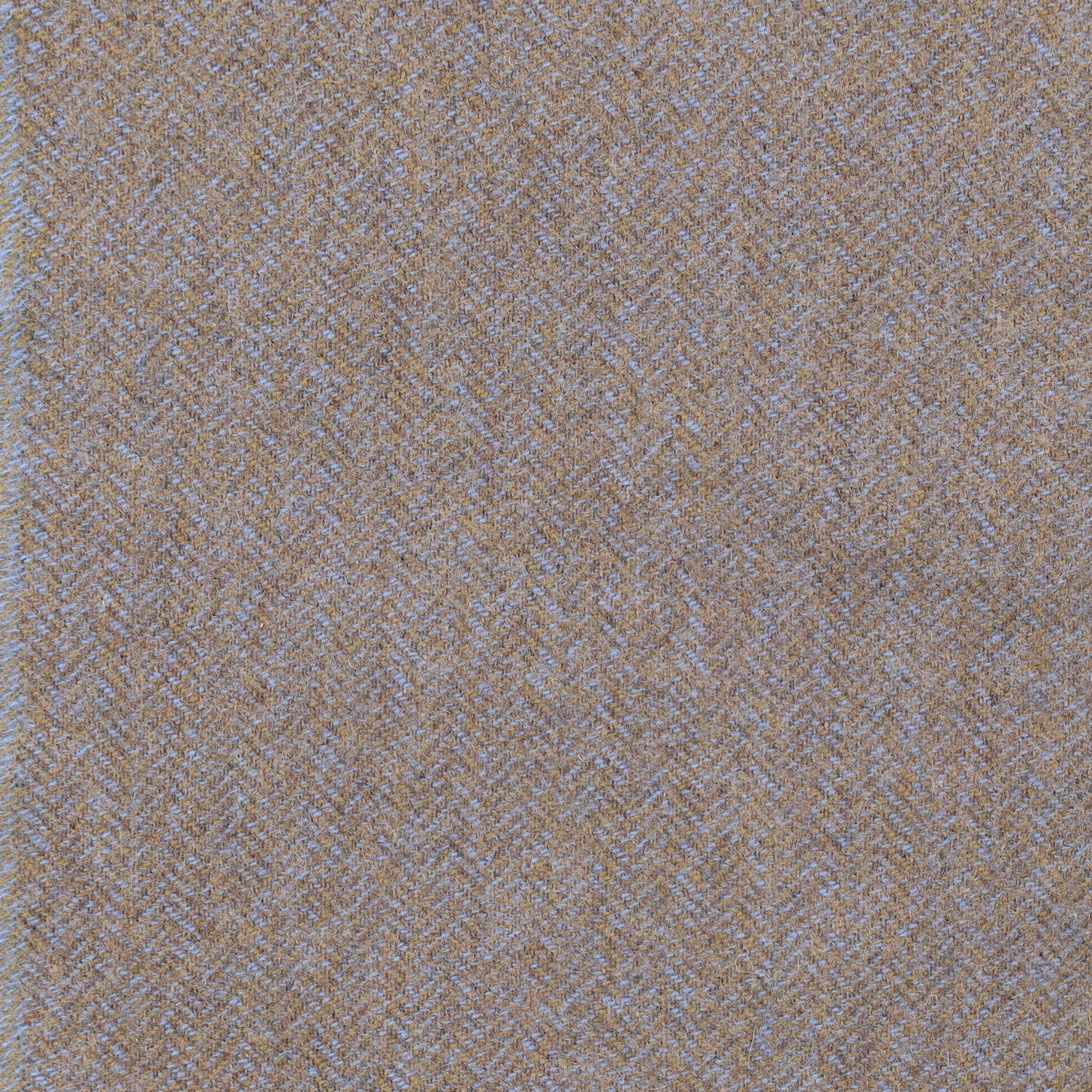 Brand New English Duck Egg and Khaki Herringbone Luxury Woven Cashmere Blanket