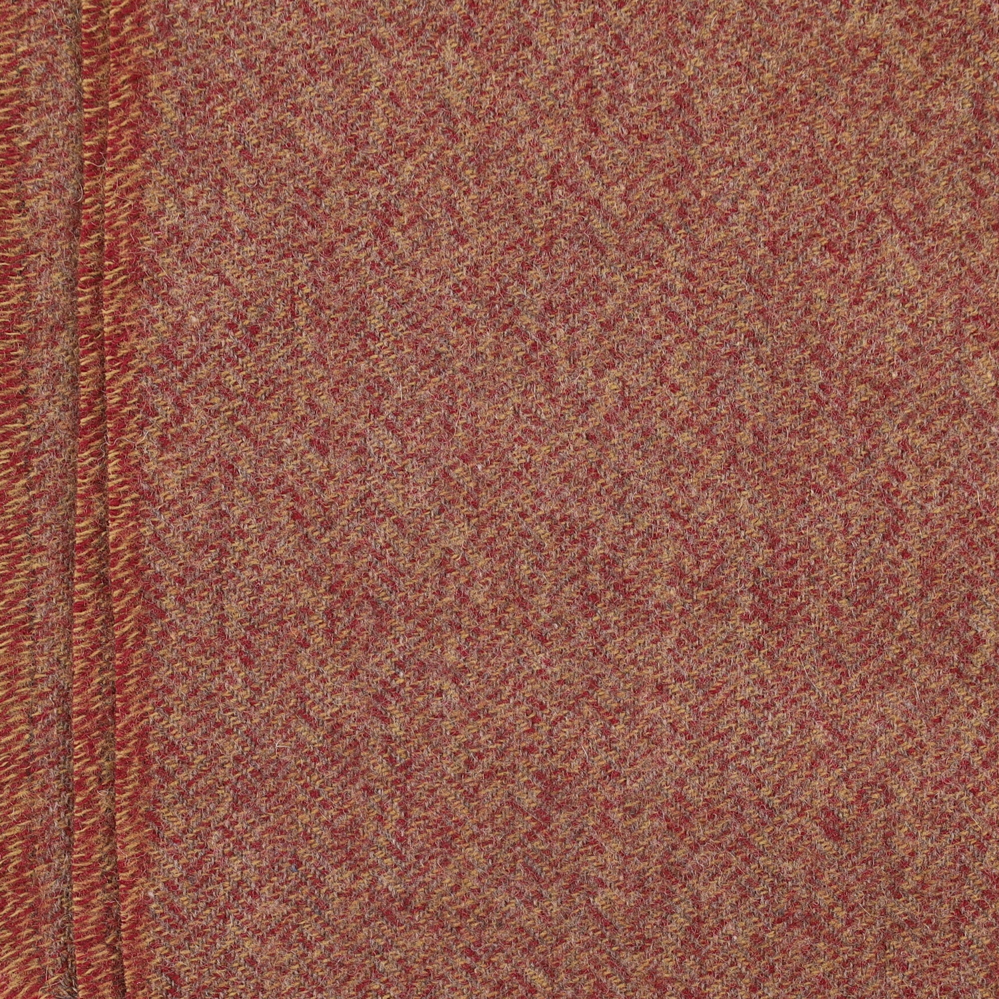 Brand New English Wine Red and Mushroom Marl Luxury Woven Cashmere Blanket
