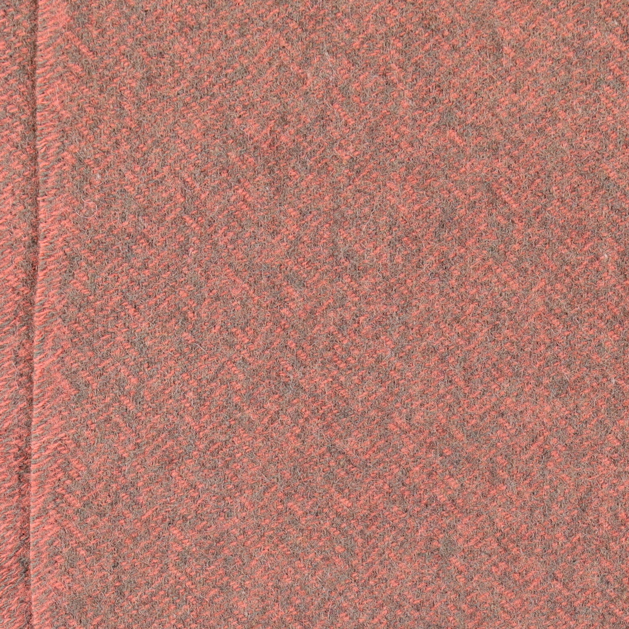 Brand New English Coral and Mocha Marl Luxury Woven Cashmere Blanket