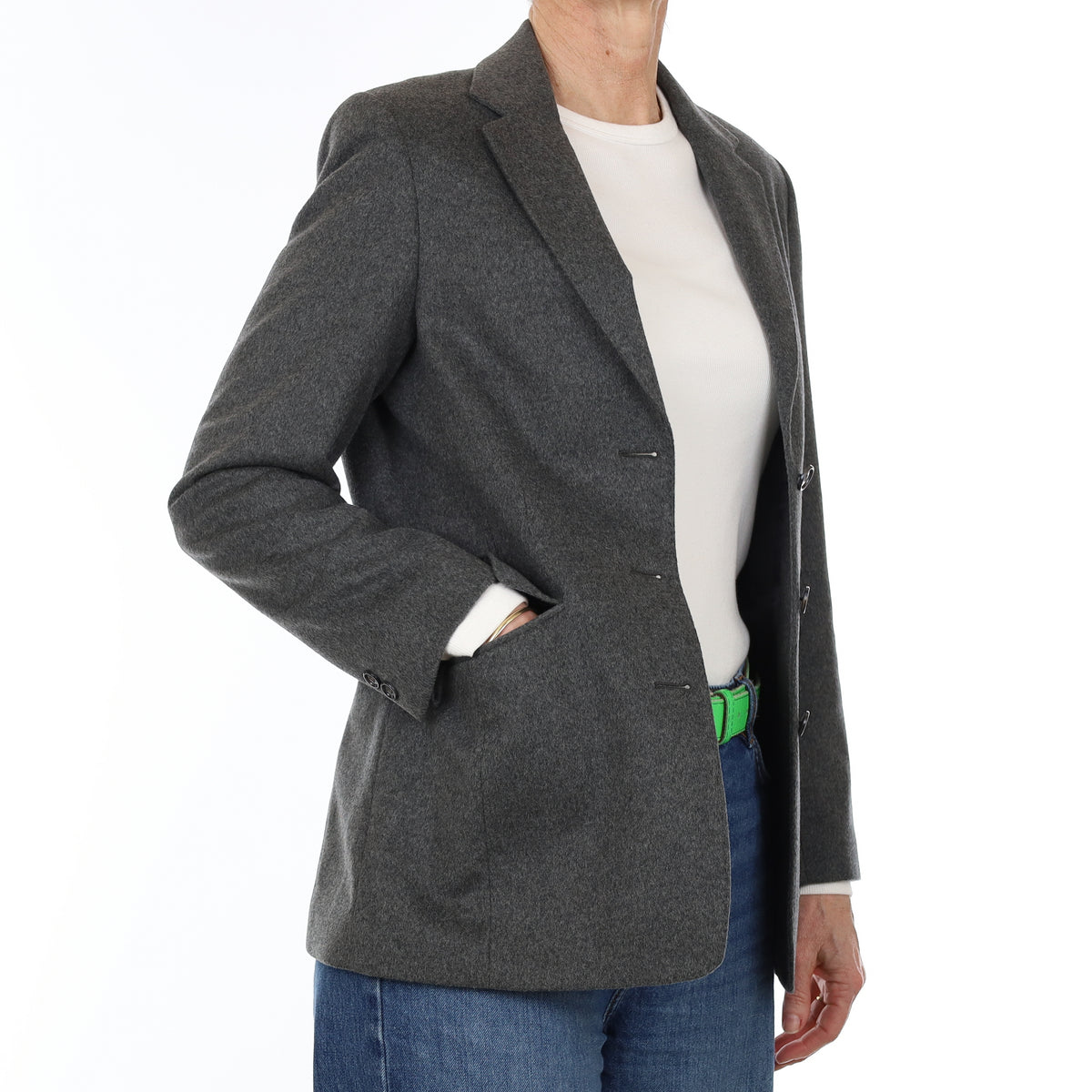 Johnston’s Scottish Slate Grey Cashmere Blazer Small
