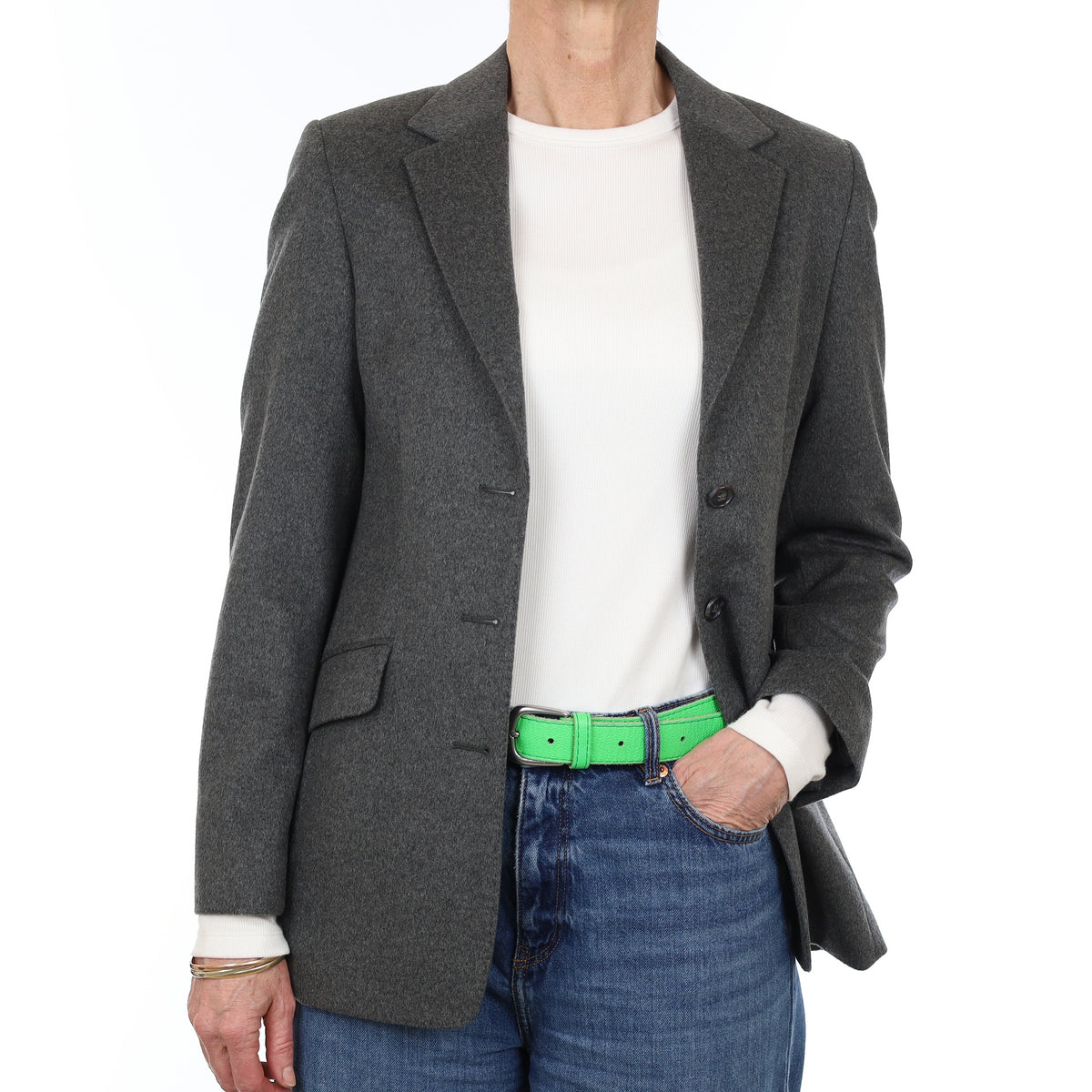 Johnston’s Scottish Slate Grey Cashmere Blazer Small