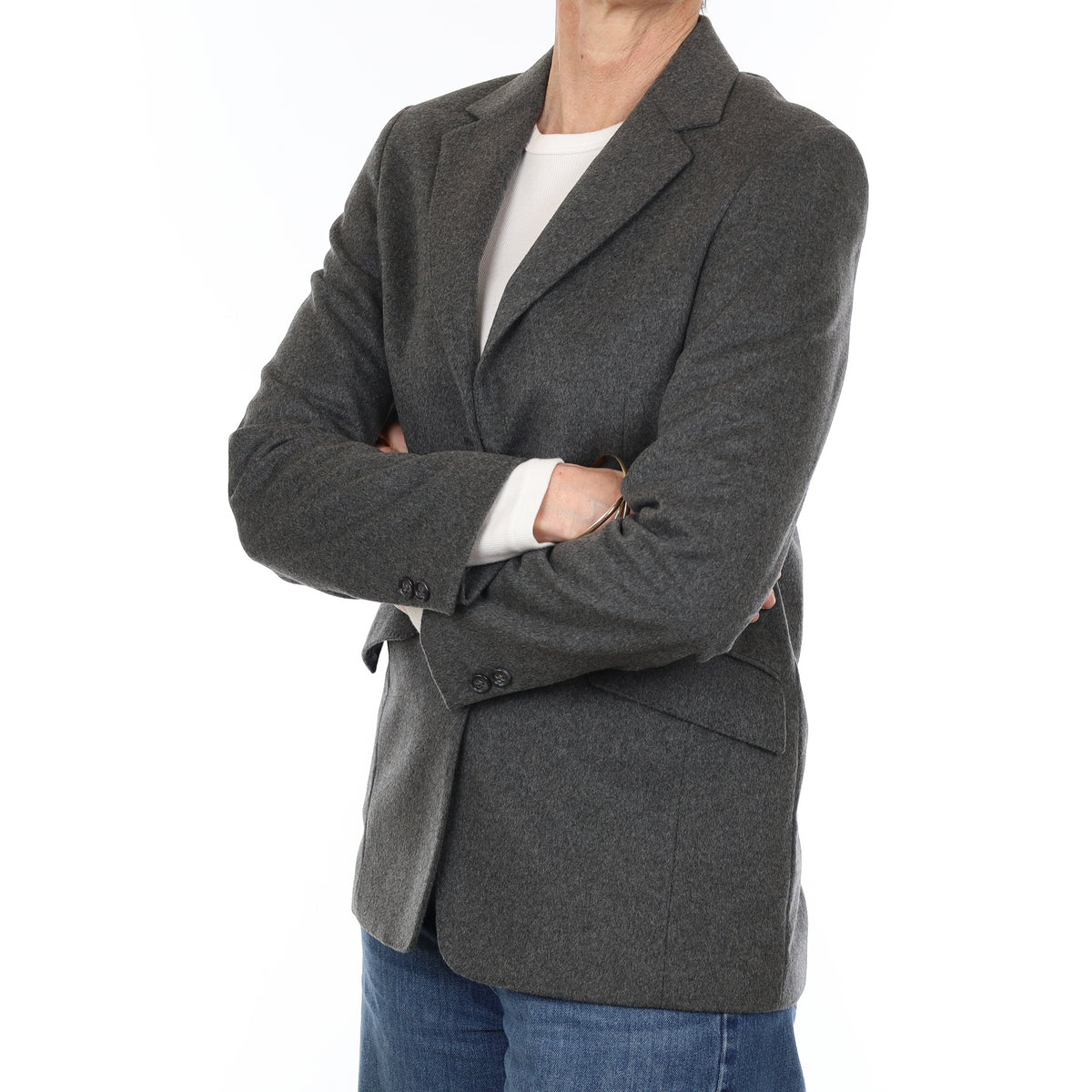 Johnston’s Scottish Slate Grey Cashmere Blazer Small