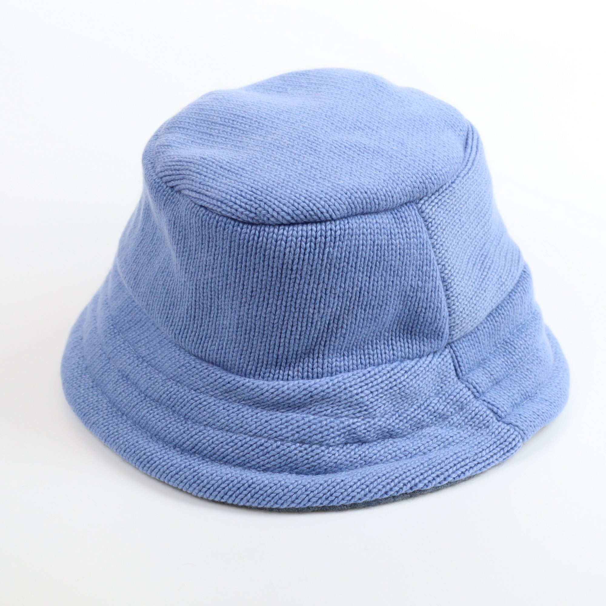 Denim Blue Reversible Cashmere Bucket Hat Large