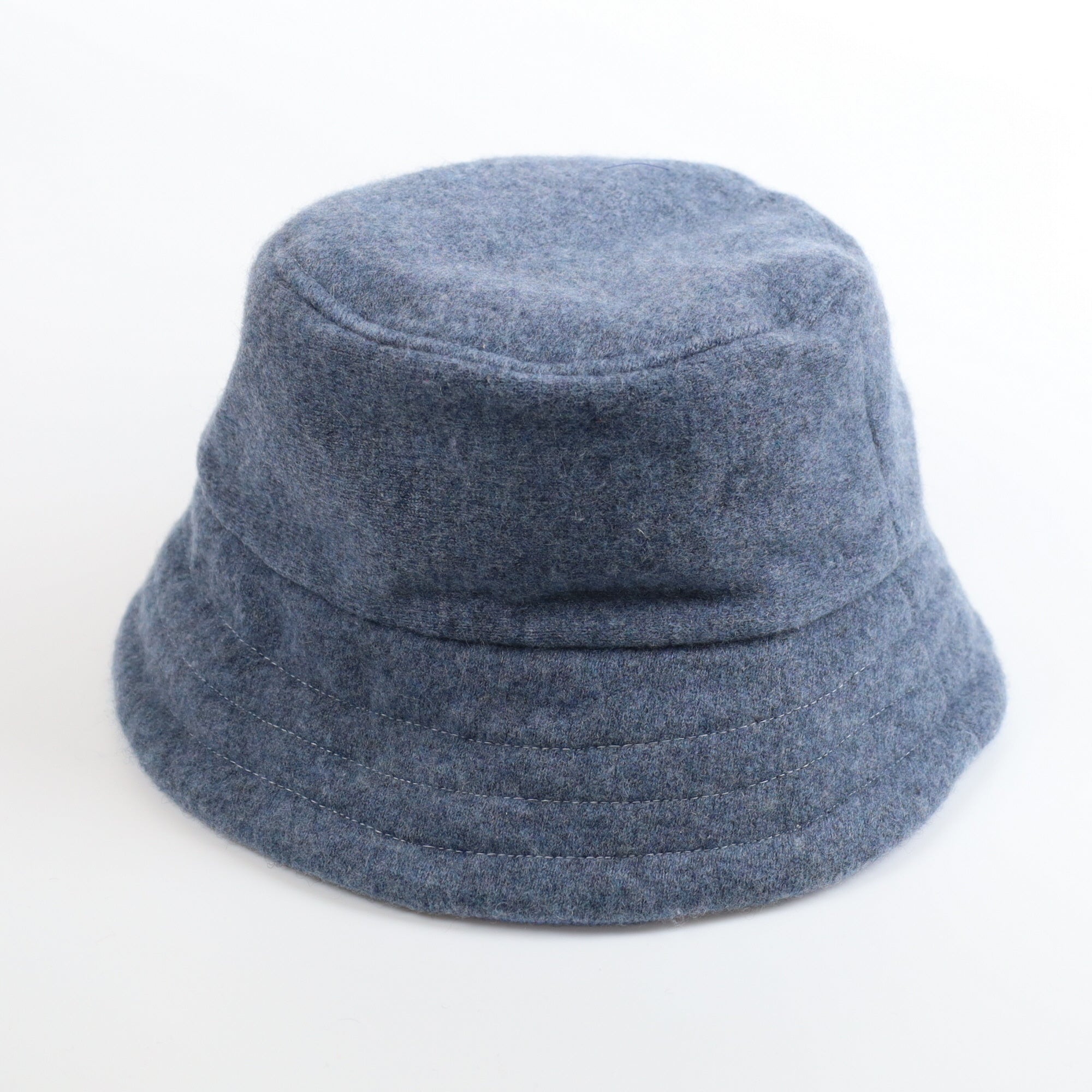 Denim Blue Reversible Cashmere Bucket Hat Large