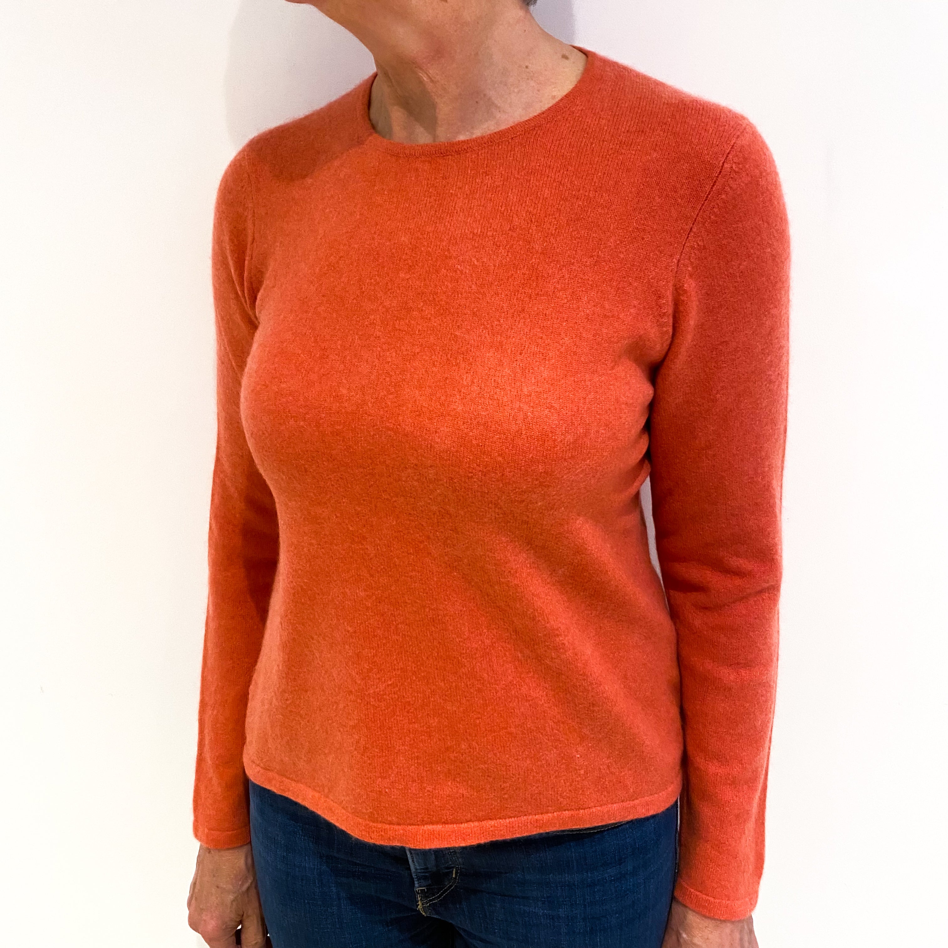 Watermelon Pink Cashmere Crew Neck Jumper Medium