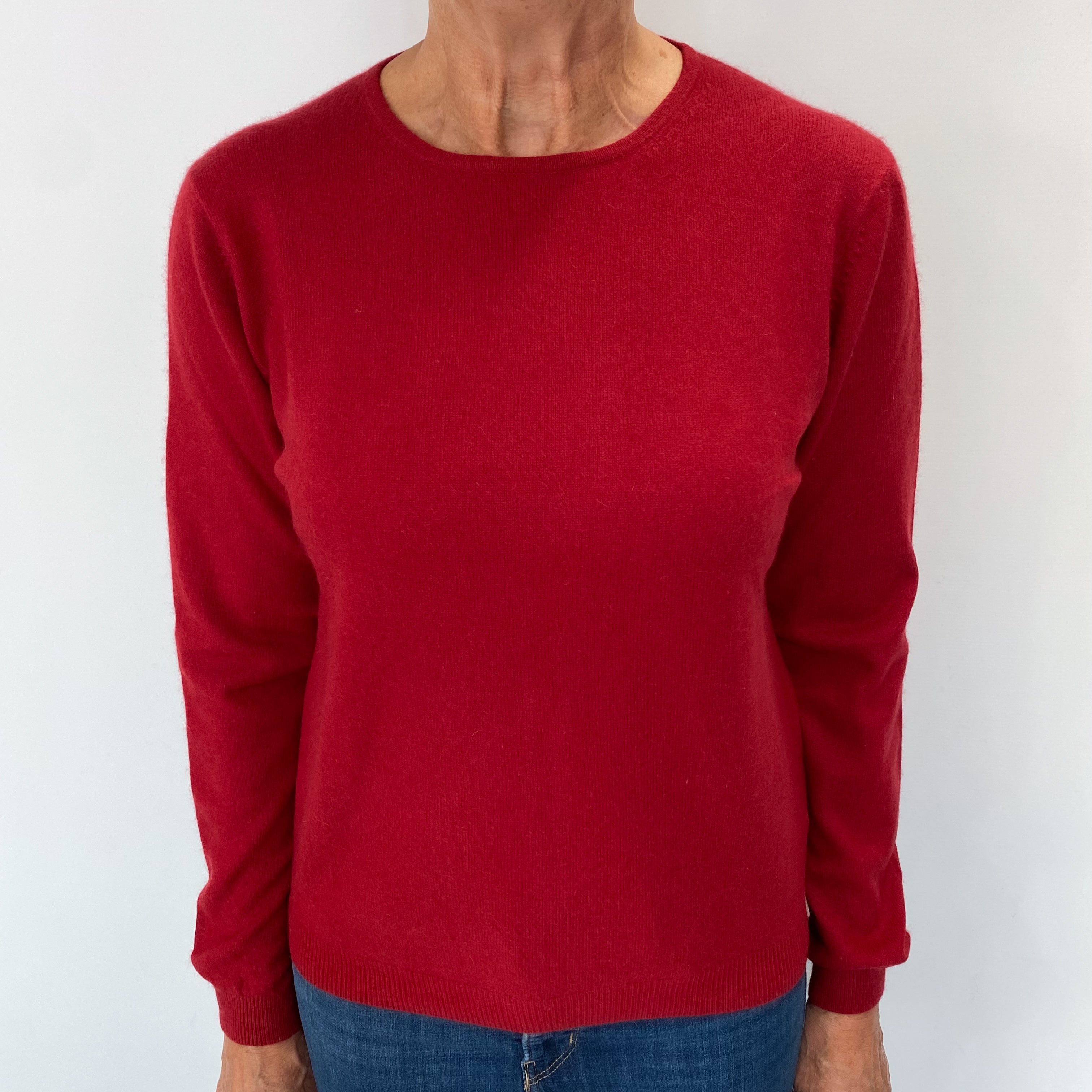 Phoenix Red Cashmere Crew Neck Jumper Medium