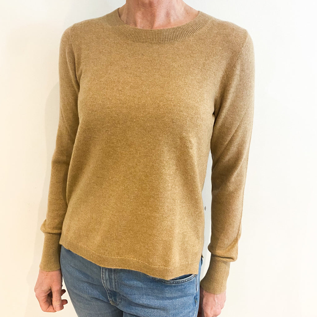 Sand Beige Cashmere Crew Neck Jumper Small