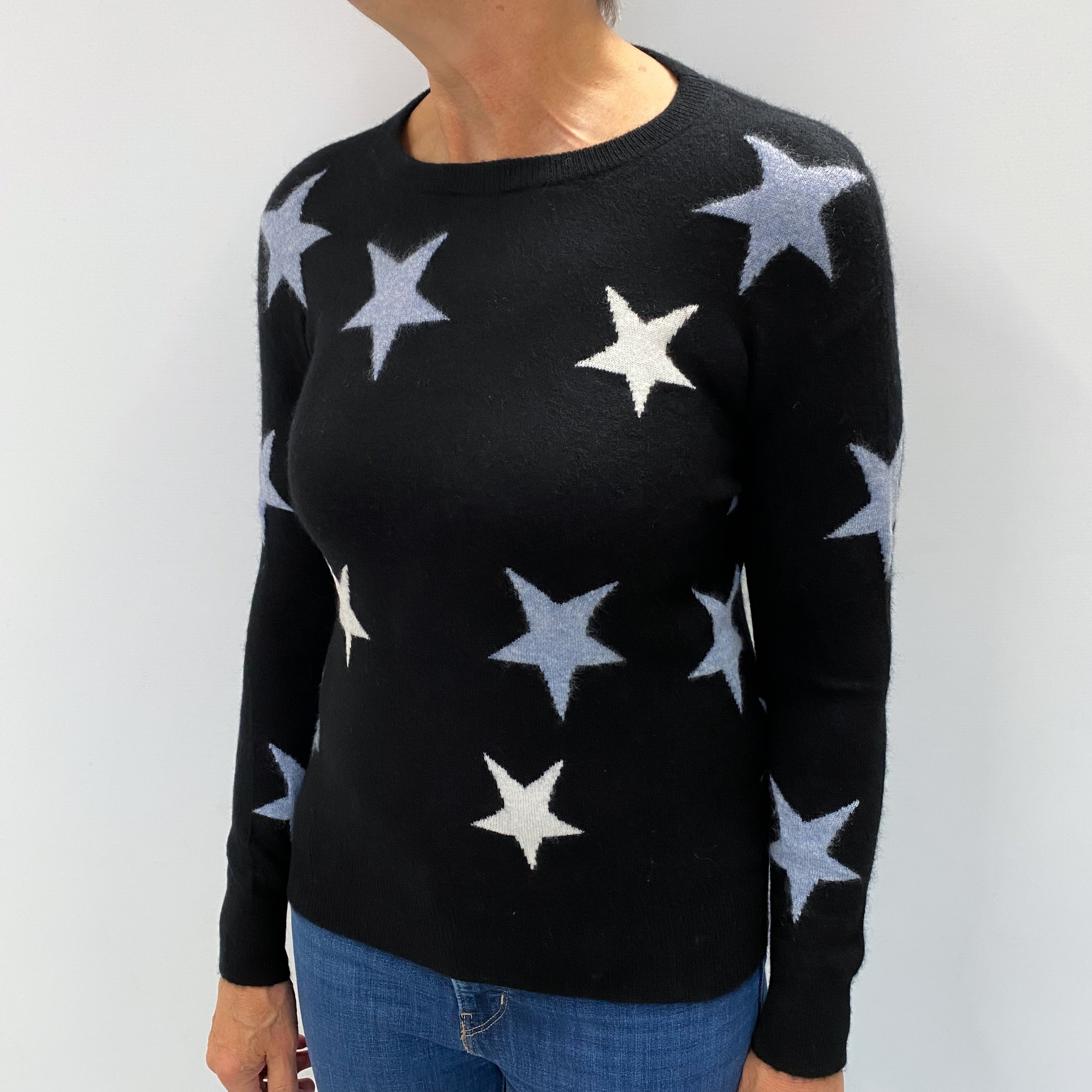Black Star Cashmere Crew Neck Jumper Medium
