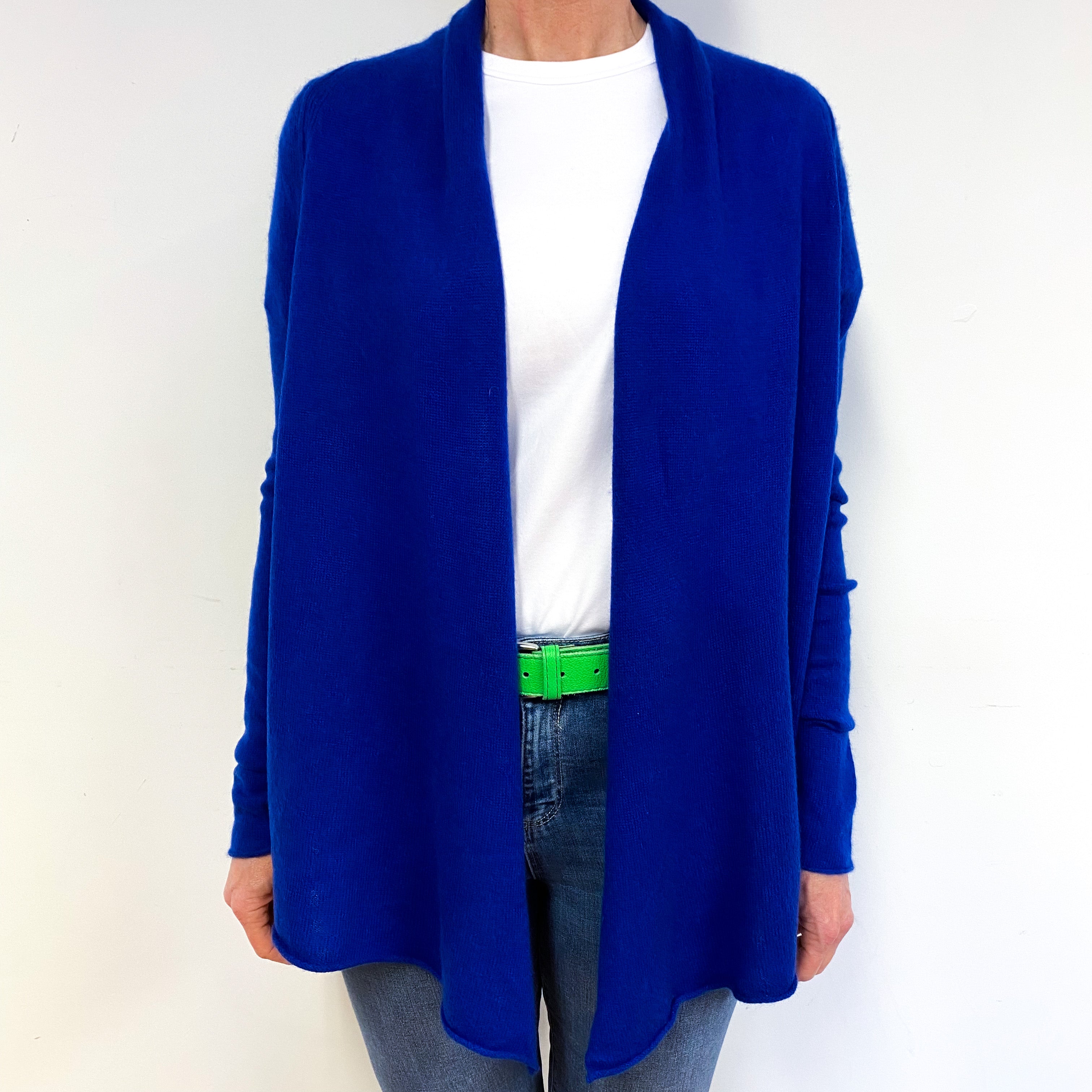 Indigo Blue Cashmere Edge to Edge Cardigan Medium