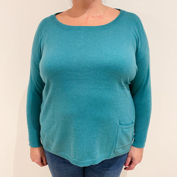Sea Green Cashmere Crew Neck Jumper Extra Large