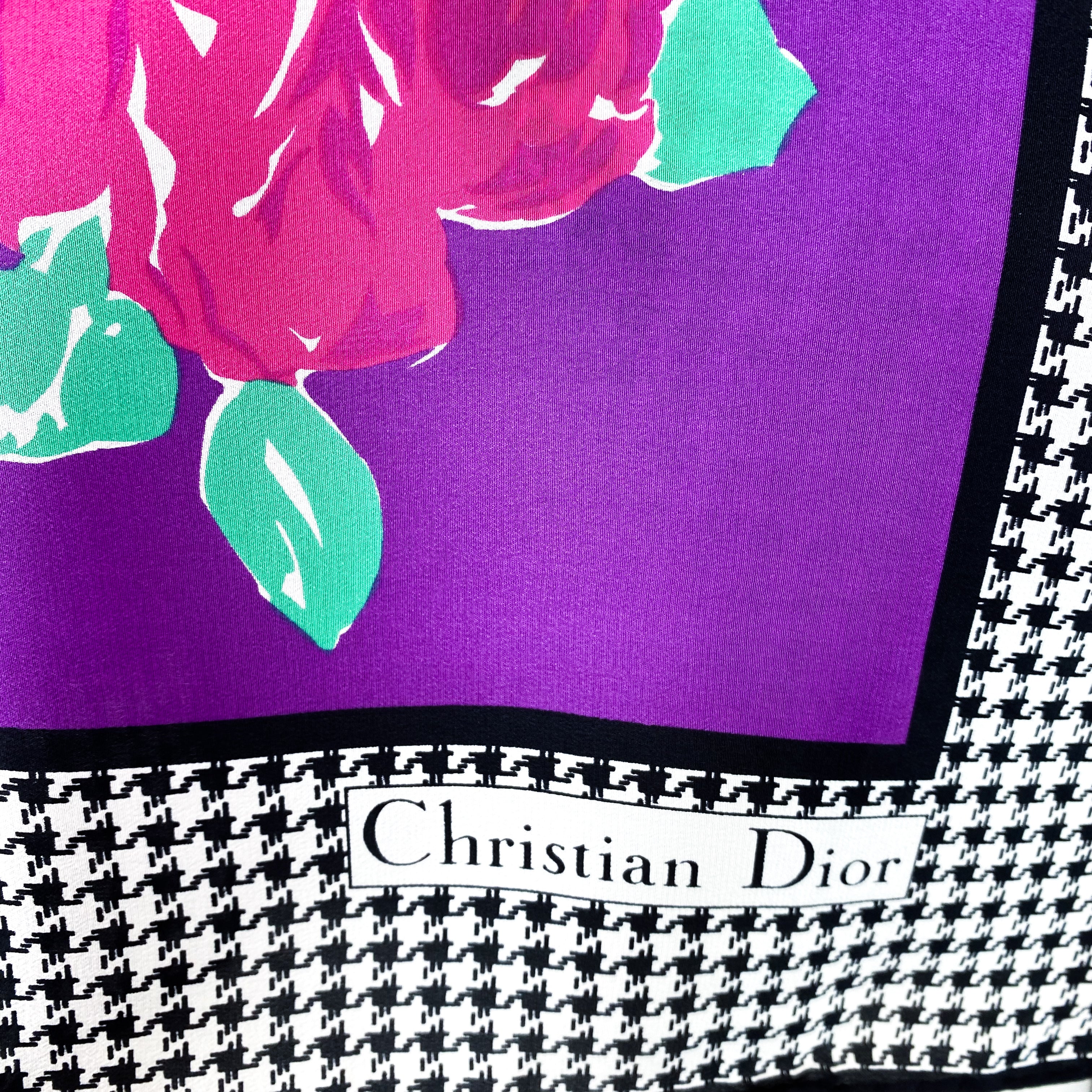 1980s Christian Dior Vintage Designer Silk Scarf