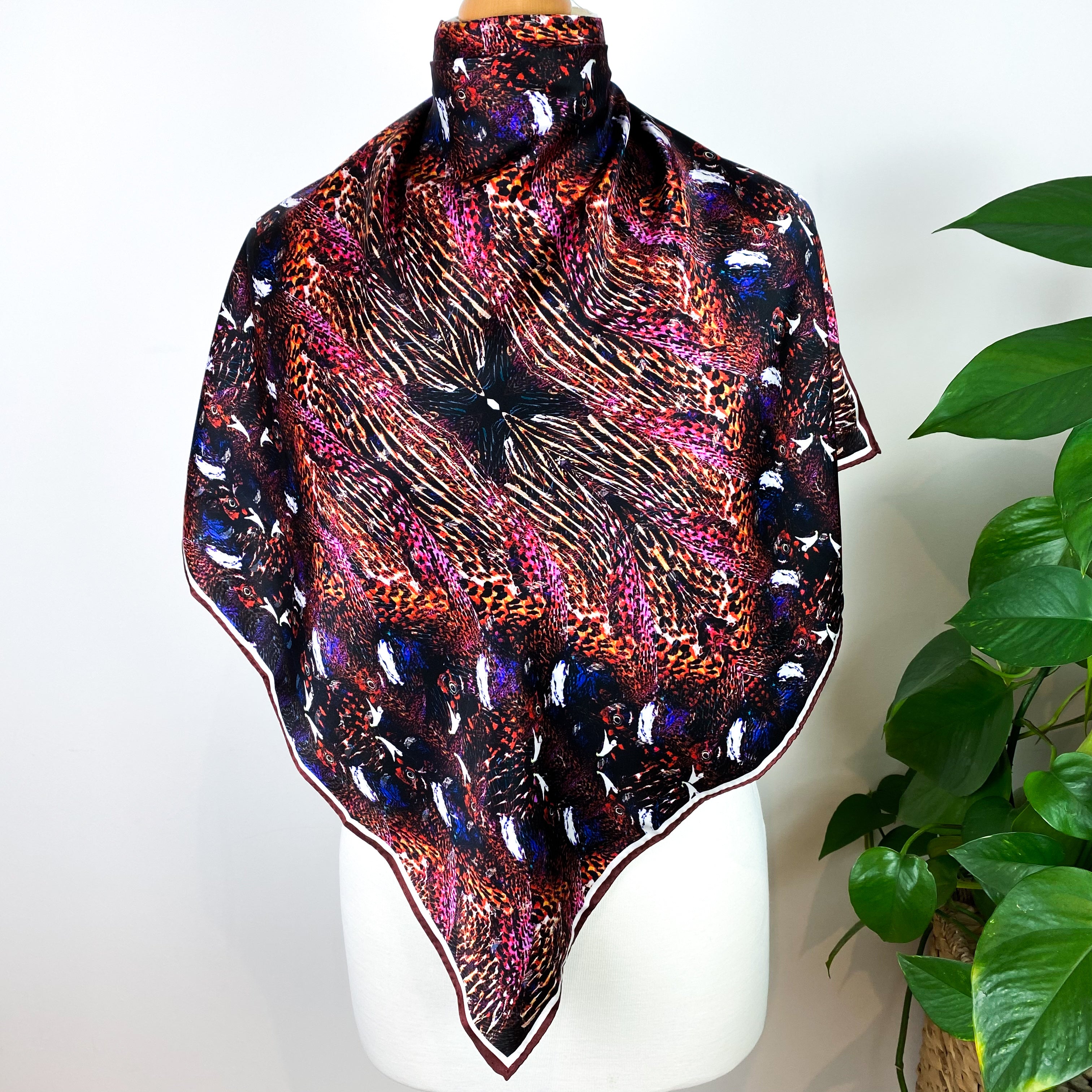 Bernie & Blue Pheasant Design Silk Scarf