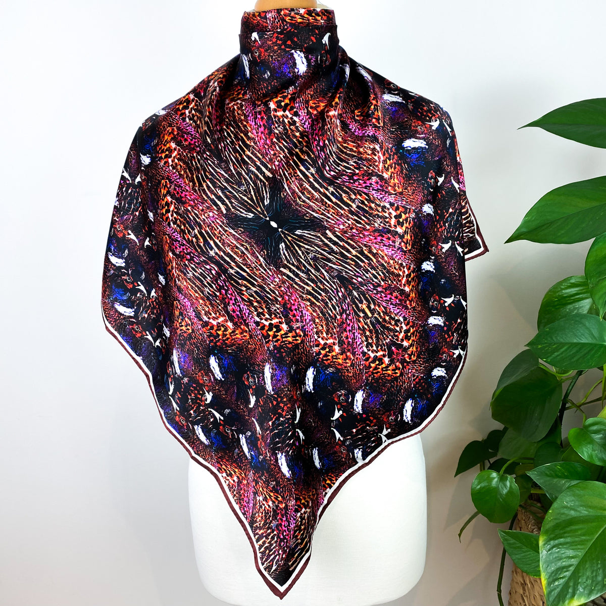 Bernie & Blue Pheasant Design Silk Scarf