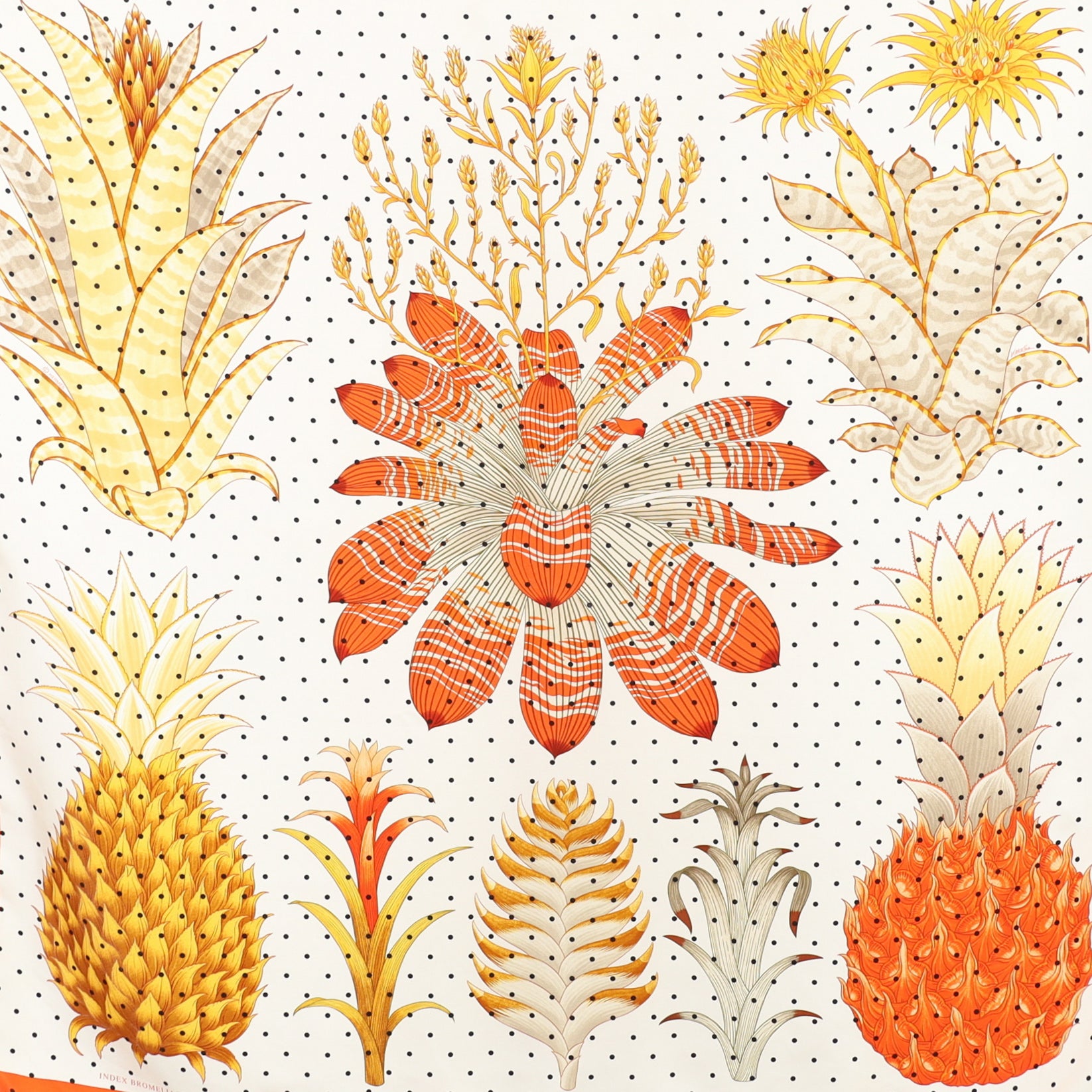 Hermès Index Bromeliaceae Silk Scarf