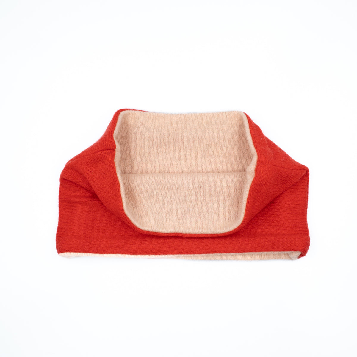 Tomato Red and Nude Pink Cashmere Neck Warmer