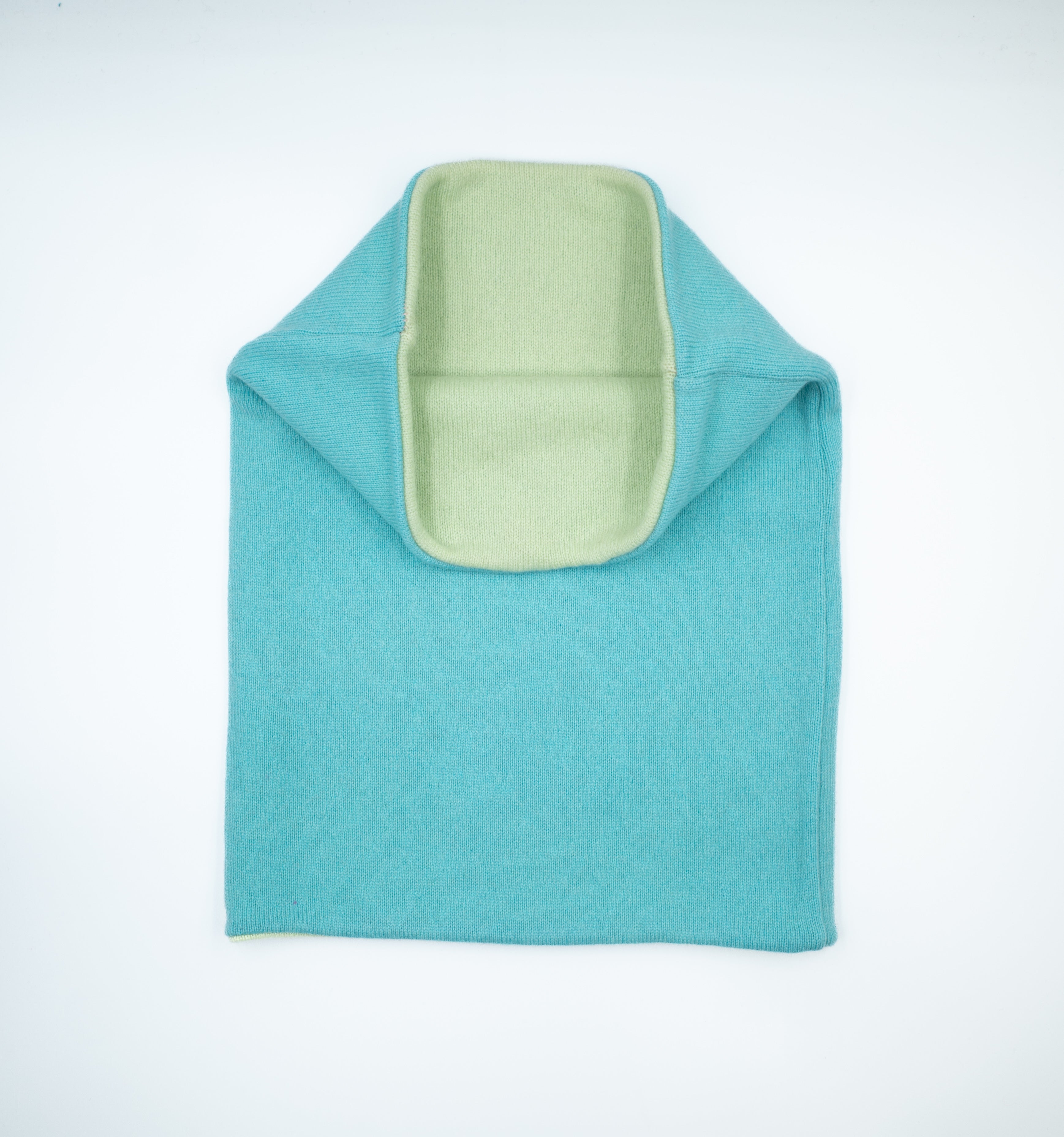 Turquoise and Celery Green Luxury Double Layered Snood