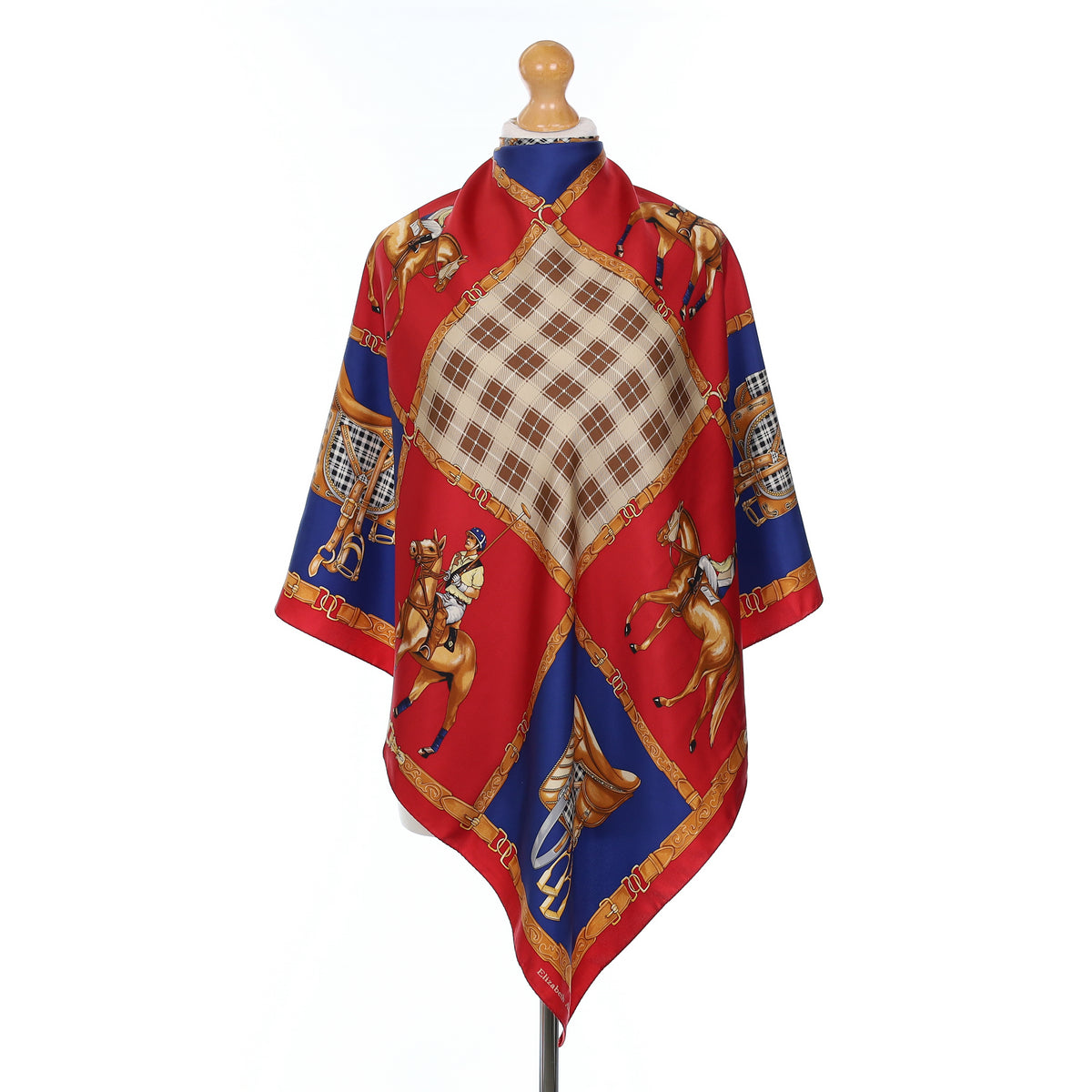 Horse Polo Style Silk Scarf