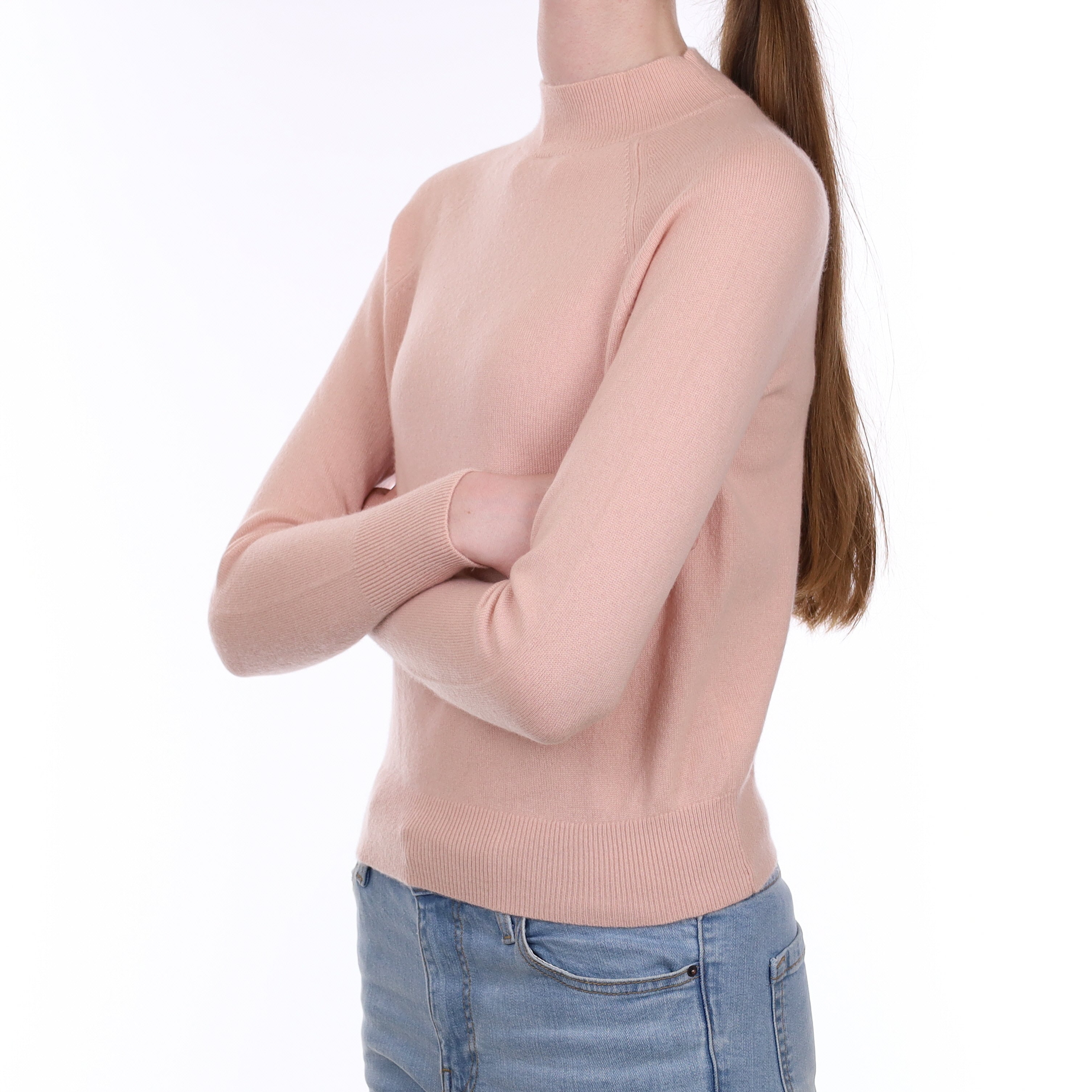 Everlane Shell Pink Cashmere Turtle Neck Jumper Extra Small
