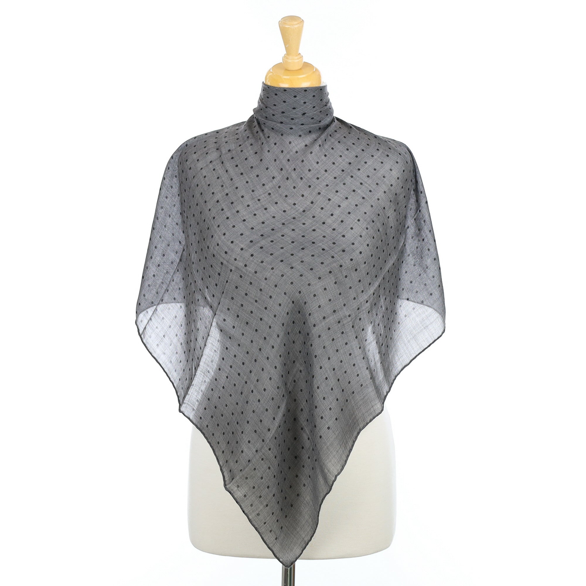 Begg & Co Grey Spotty Hanover Square Cashmere Scarf