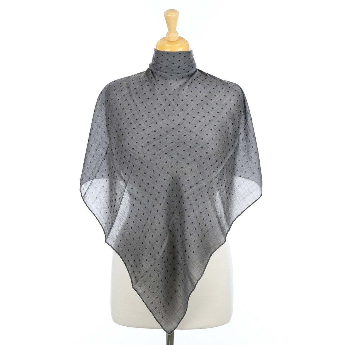 Begg & Co Grey Spotty Hanover Square Cashmere Scarf