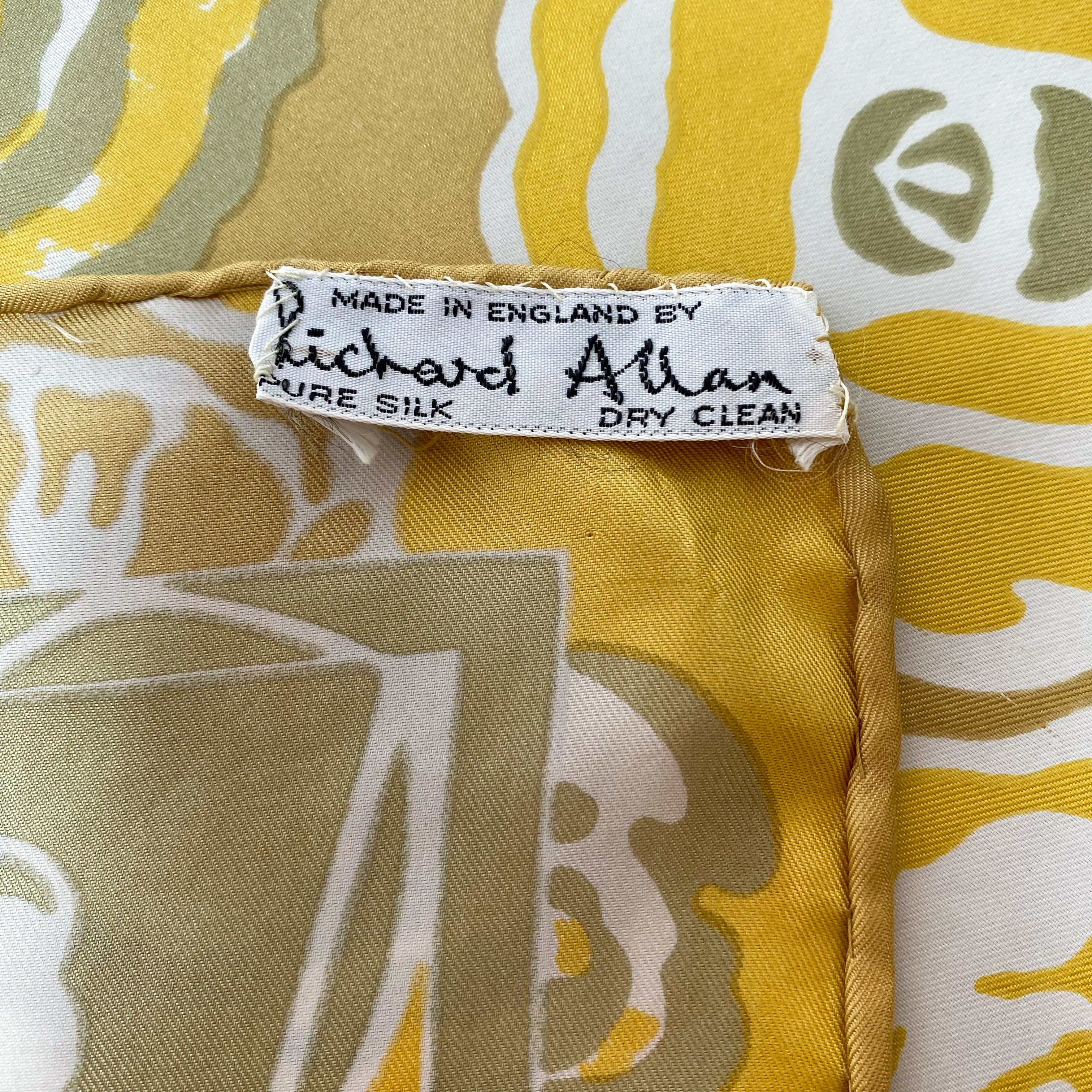 1970s Richard Allan Floral Vintage Silk Scarf