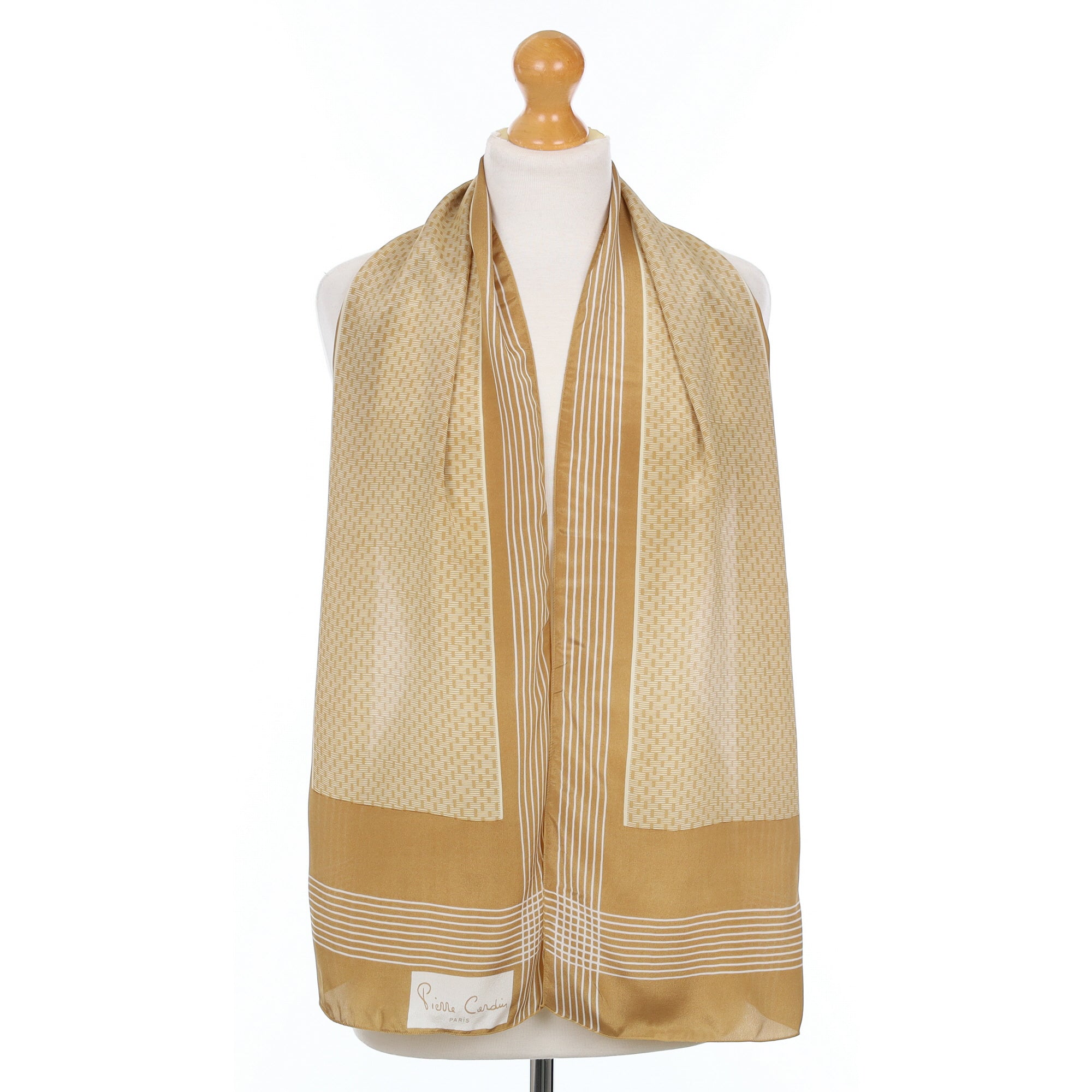 Pierre Cardin Gold Pattern Vintage Silk Scarf