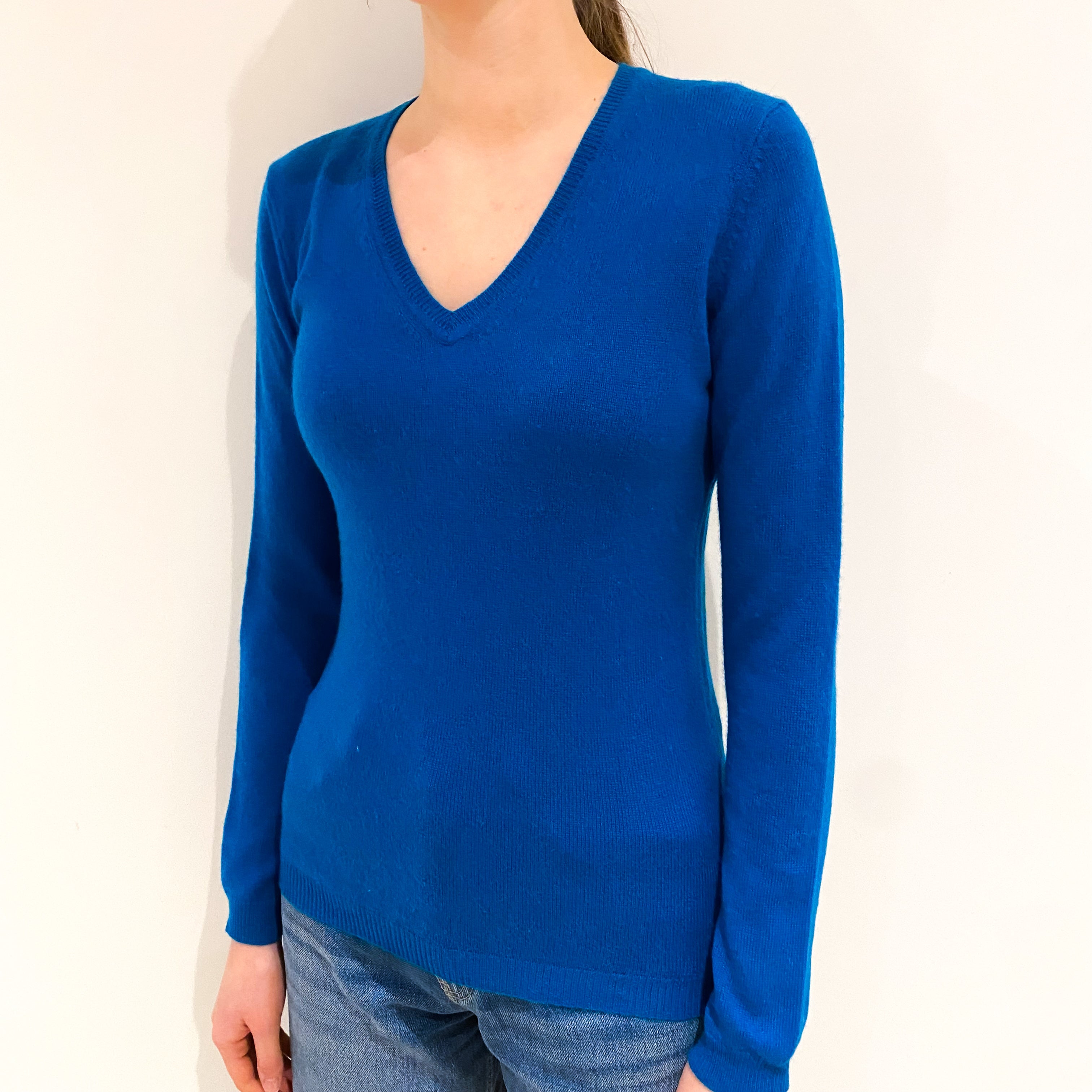 Teal Green V-Neck Jumper Extra Small