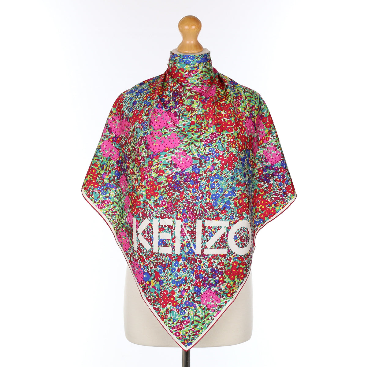 Kenzo Colourful Floral Silk Scarf