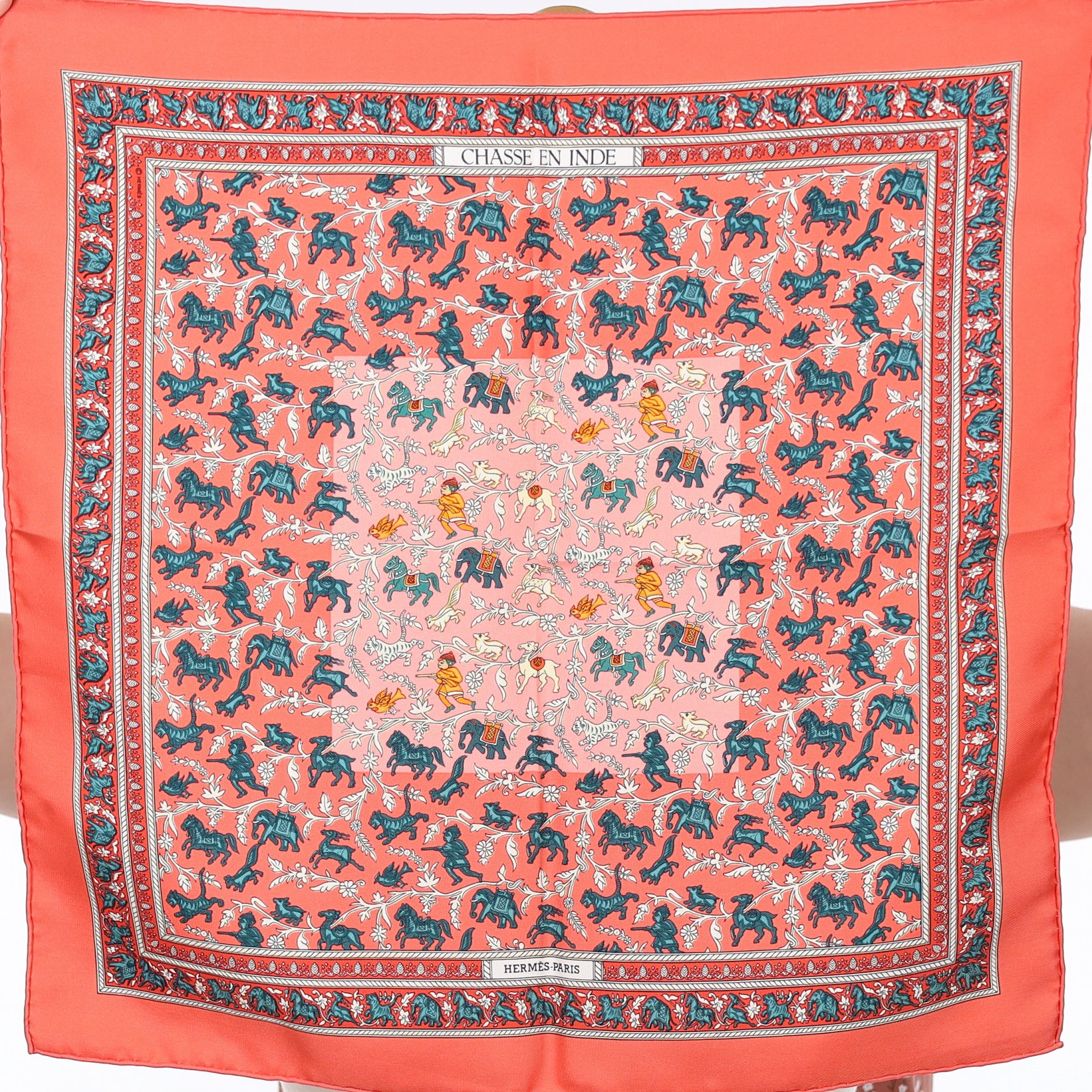 Hermès 45 Chasse En Inde Silk Scarf