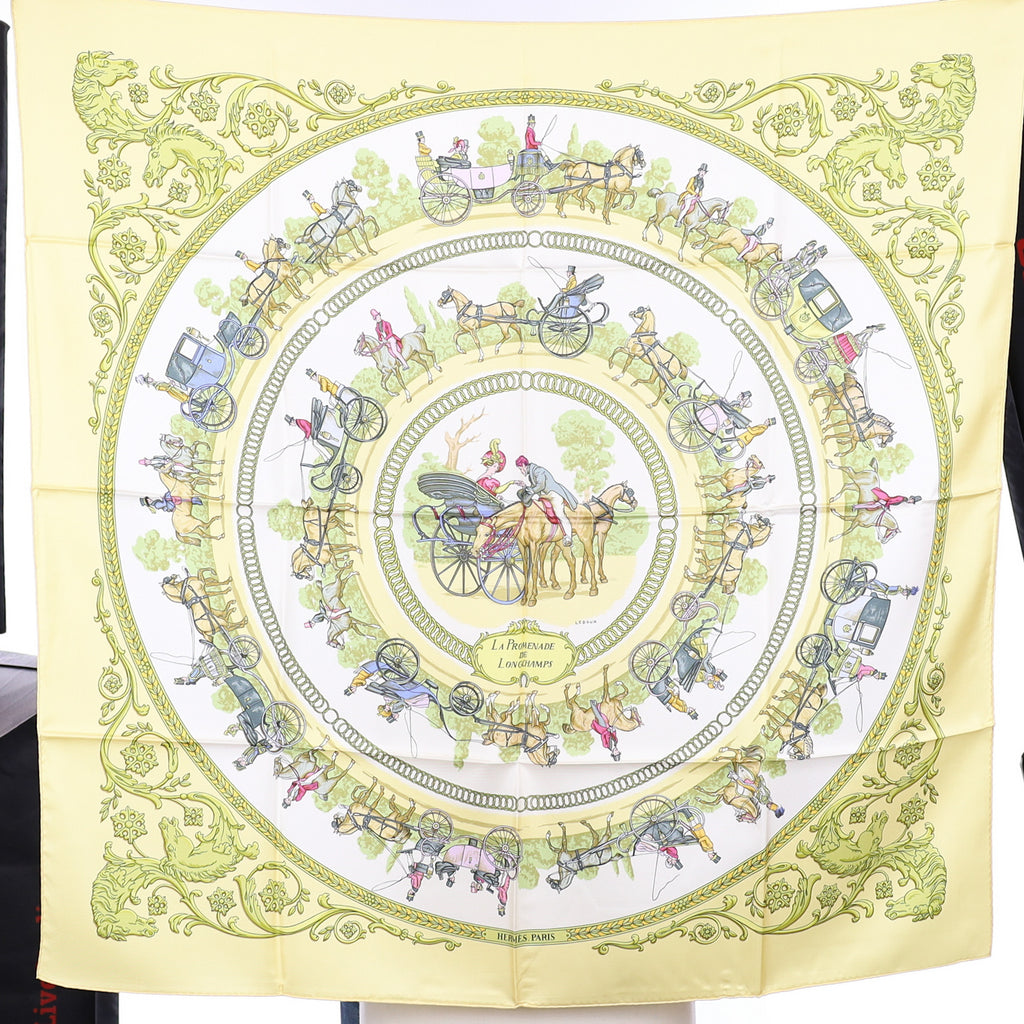 Brand New Hermès La Promenade de Longchamps Silk Scarf