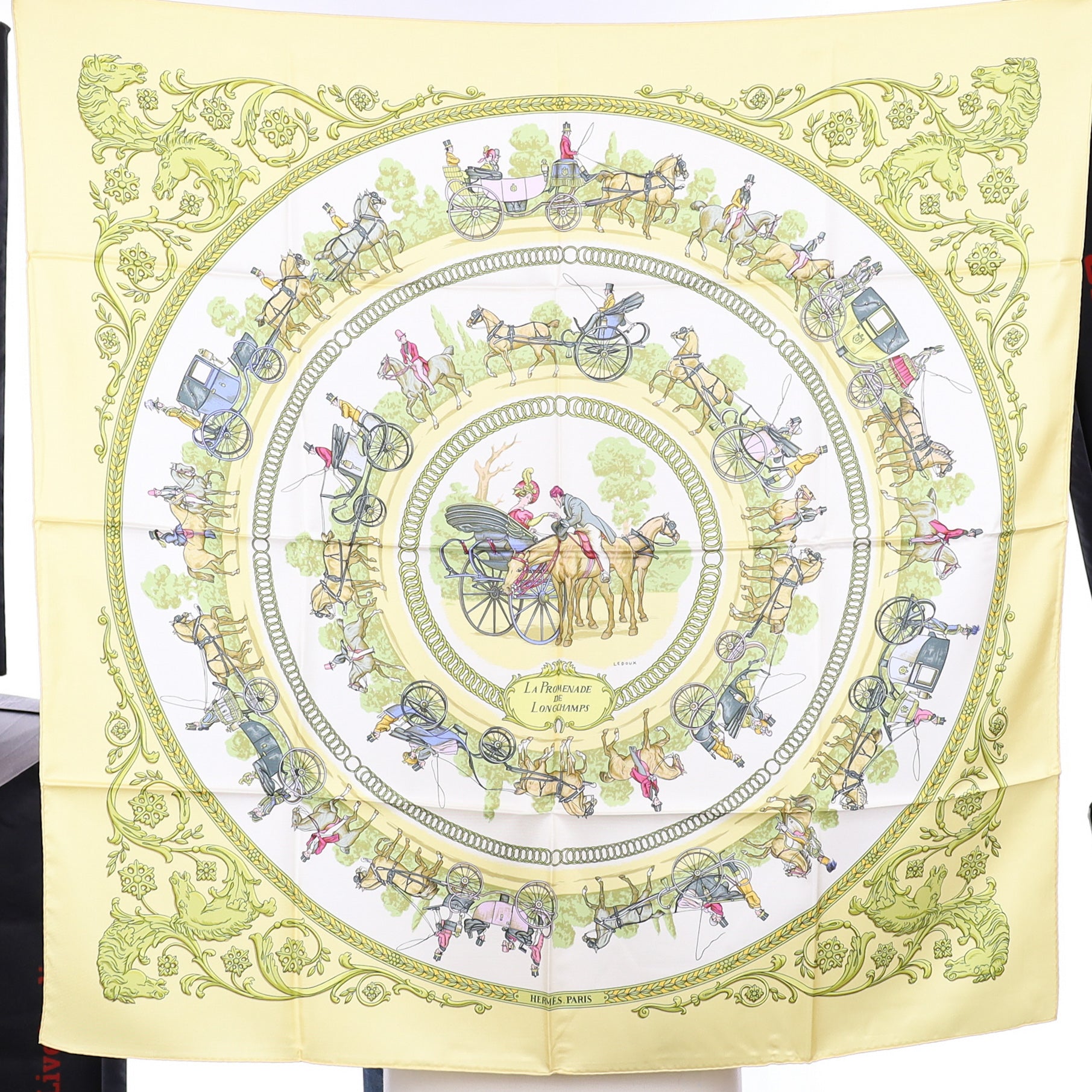 Brand New Hermès La Promenade de Longchamps Silk Scarf