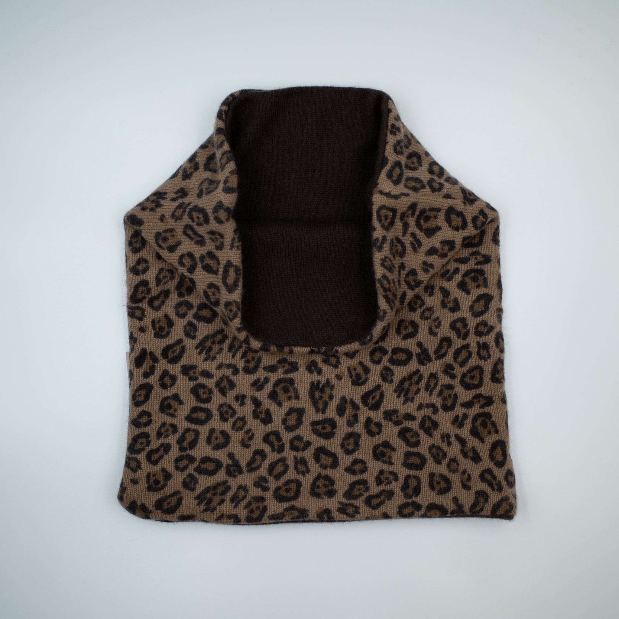 Chocolate Brown and Leopard Luxury Double Layered Snood