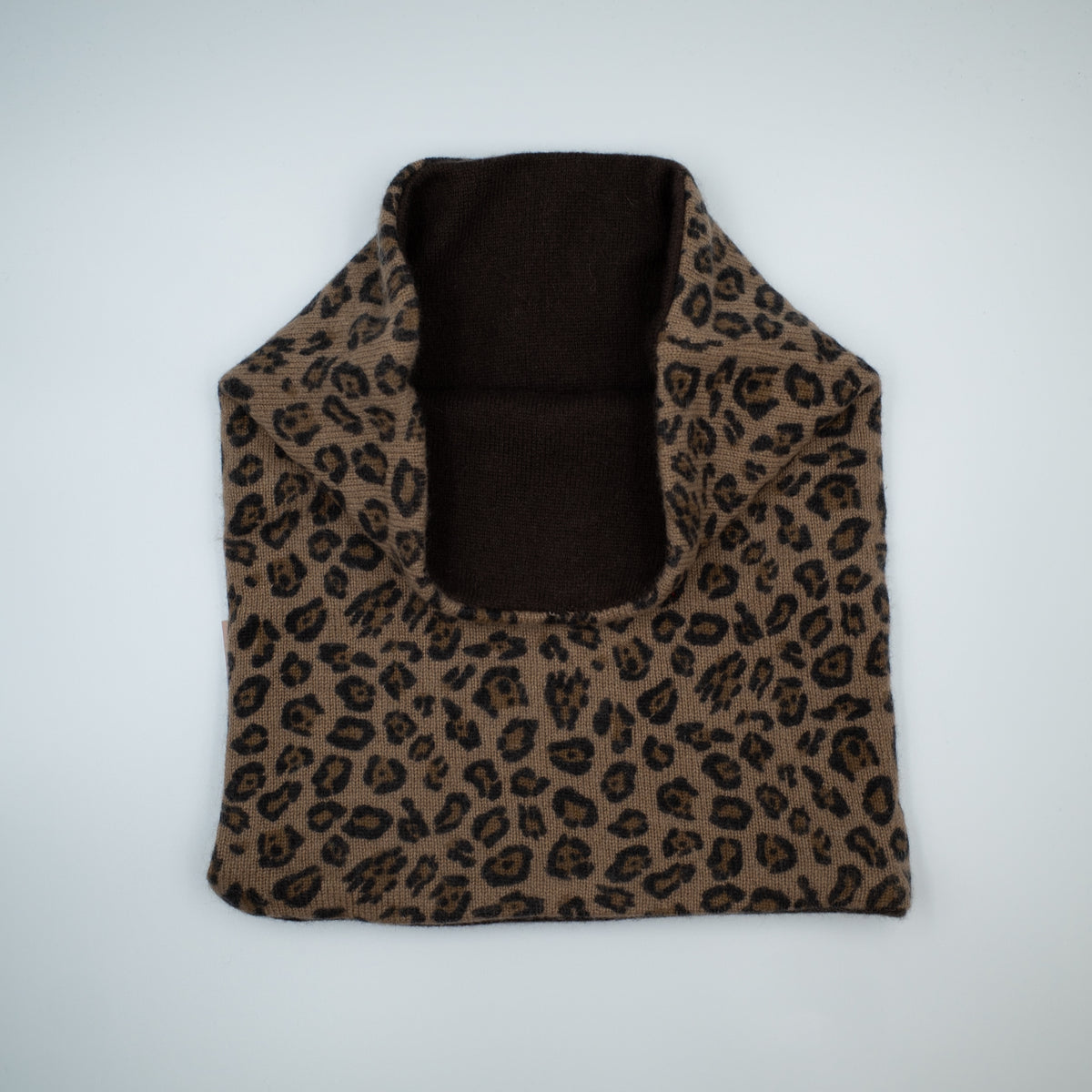 Chocolate Brown and Leopard Luxury Double Layered Snood