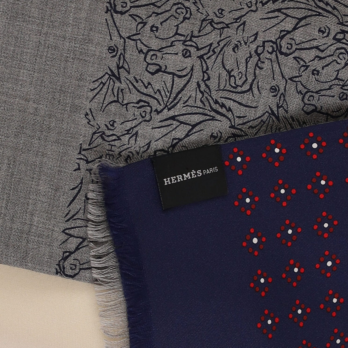 Pristine Boxed Hermès Whispering Horses Cashmere Blend Scarf