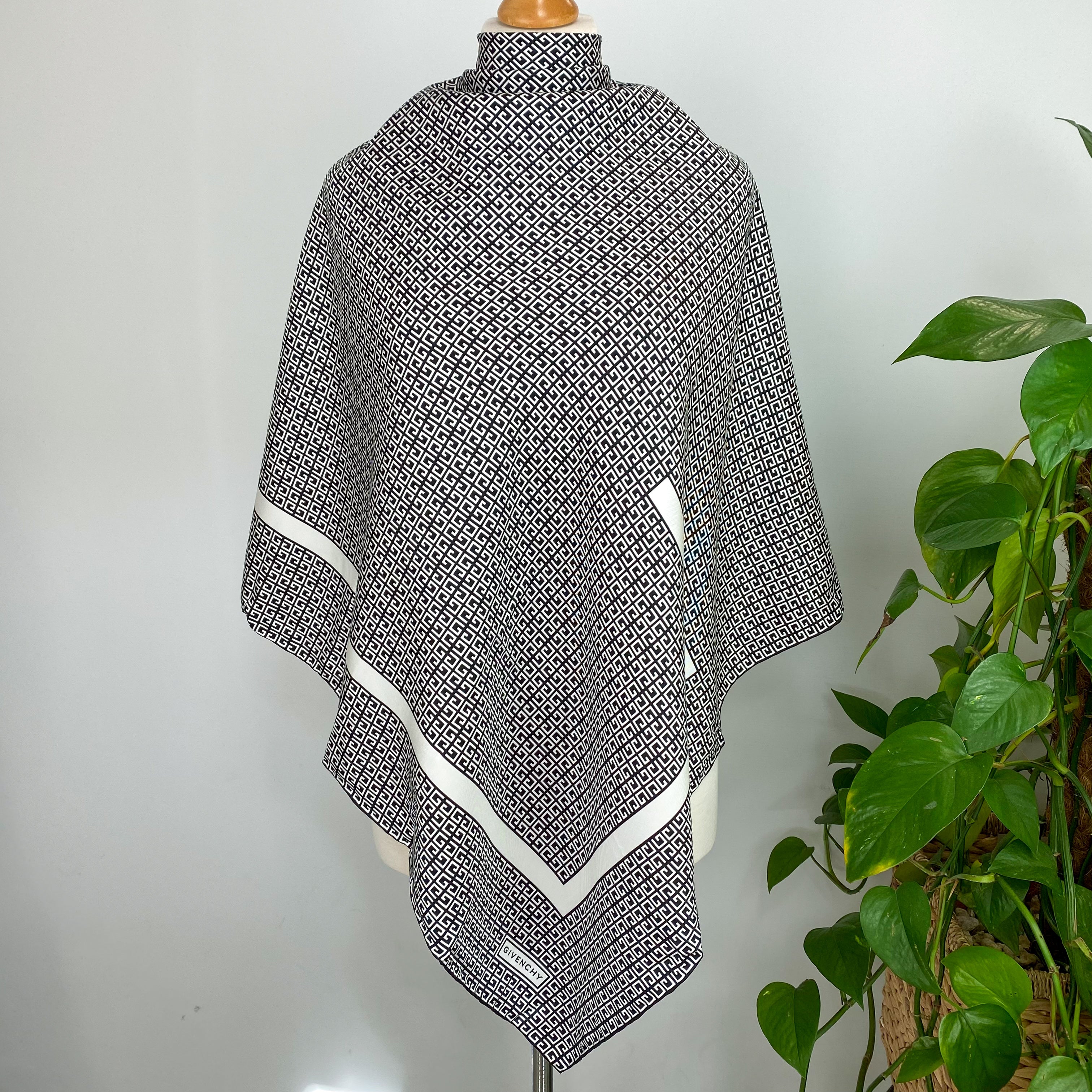 Immaculate Givenchy Designer Monotone Silk Scarf