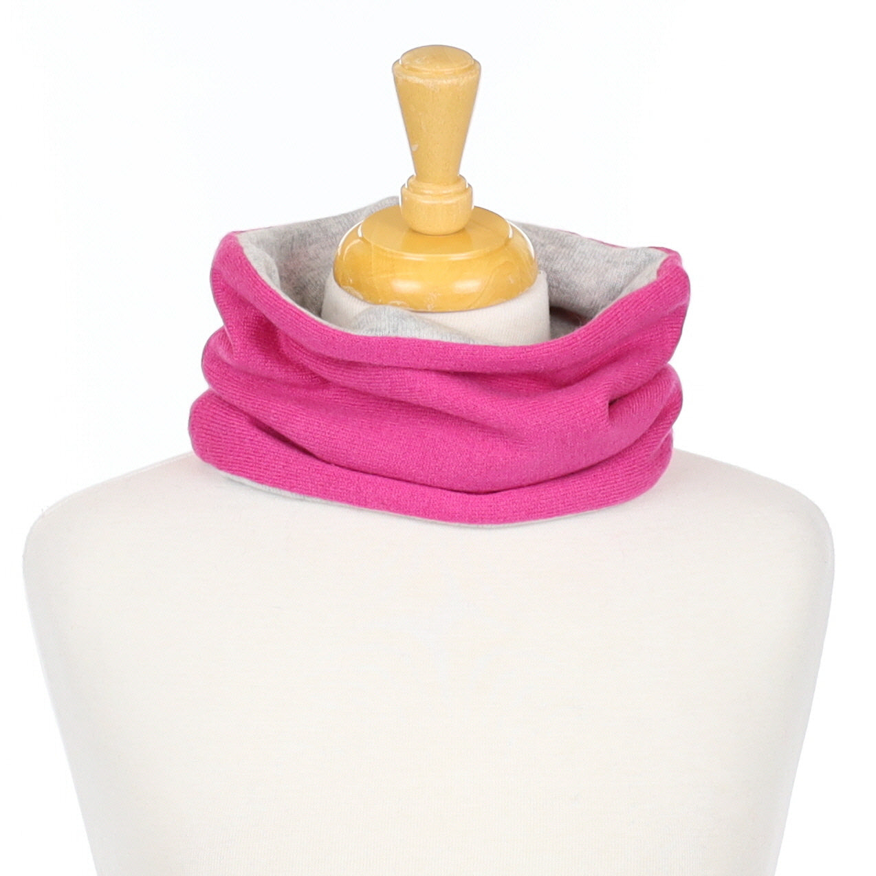 Tulip Pink and Mist grey Neck Warmer