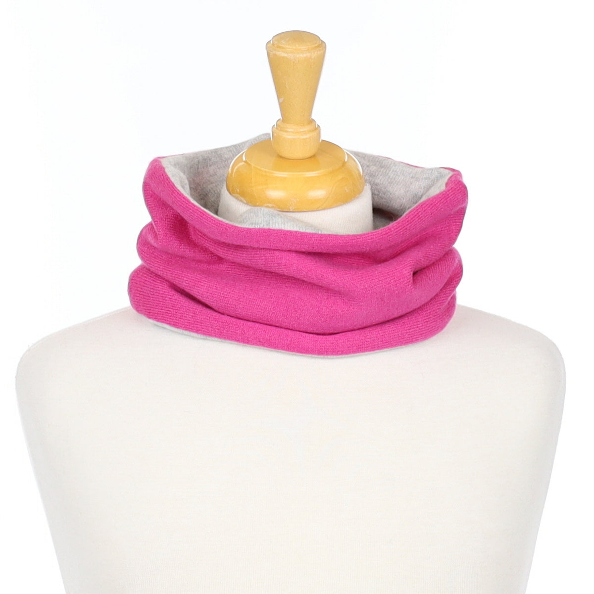 Tulip Pink and Mist grey Neck Warmer