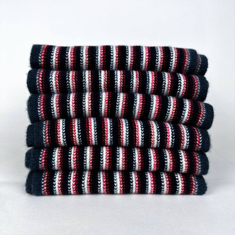 Brand New Multicoloured Red Navy Striped Scottish Scarf