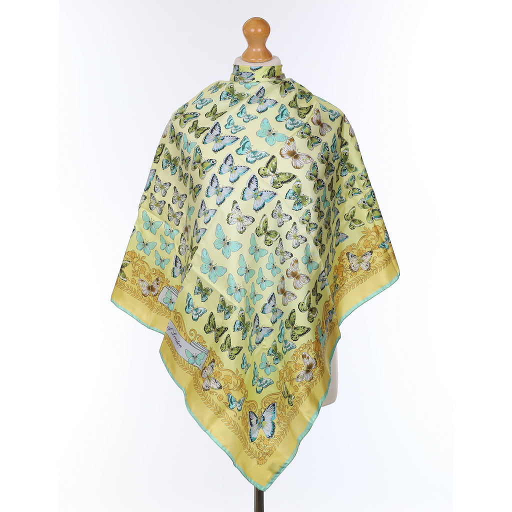 Brand New Boxed Aspinal Of London Butterfly Design Silk Scarf