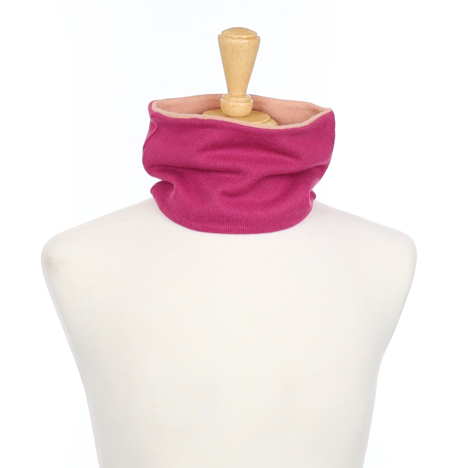Raspberry Pink and Buff Neck Warmer