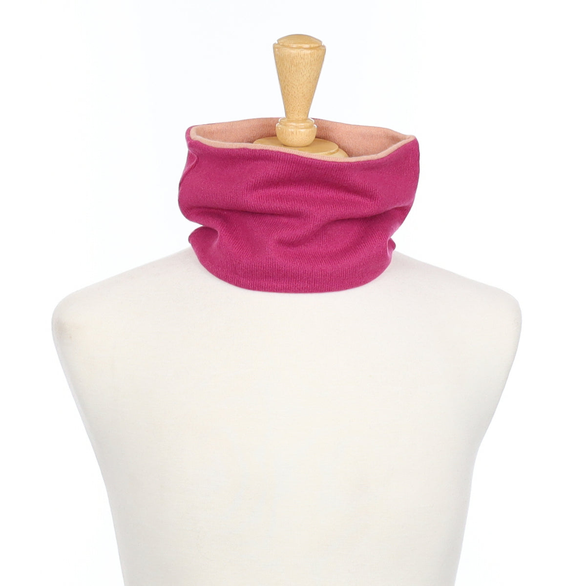 Raspberry Pink and Buff Neck Warmer