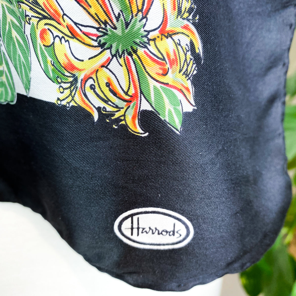 Harrods Floral Vintage Silk Scarf