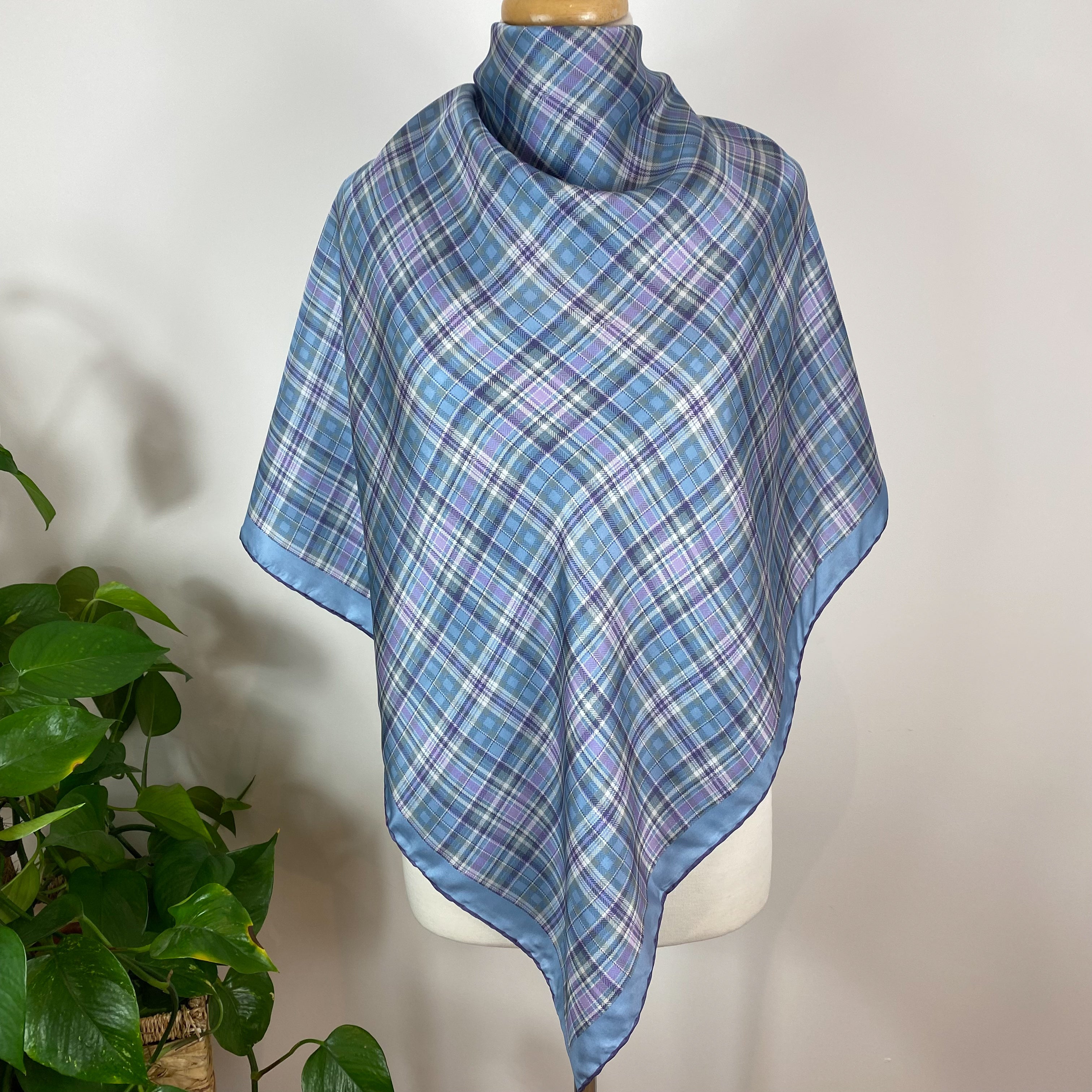 Beckford Checked Vintage Silk Scarf